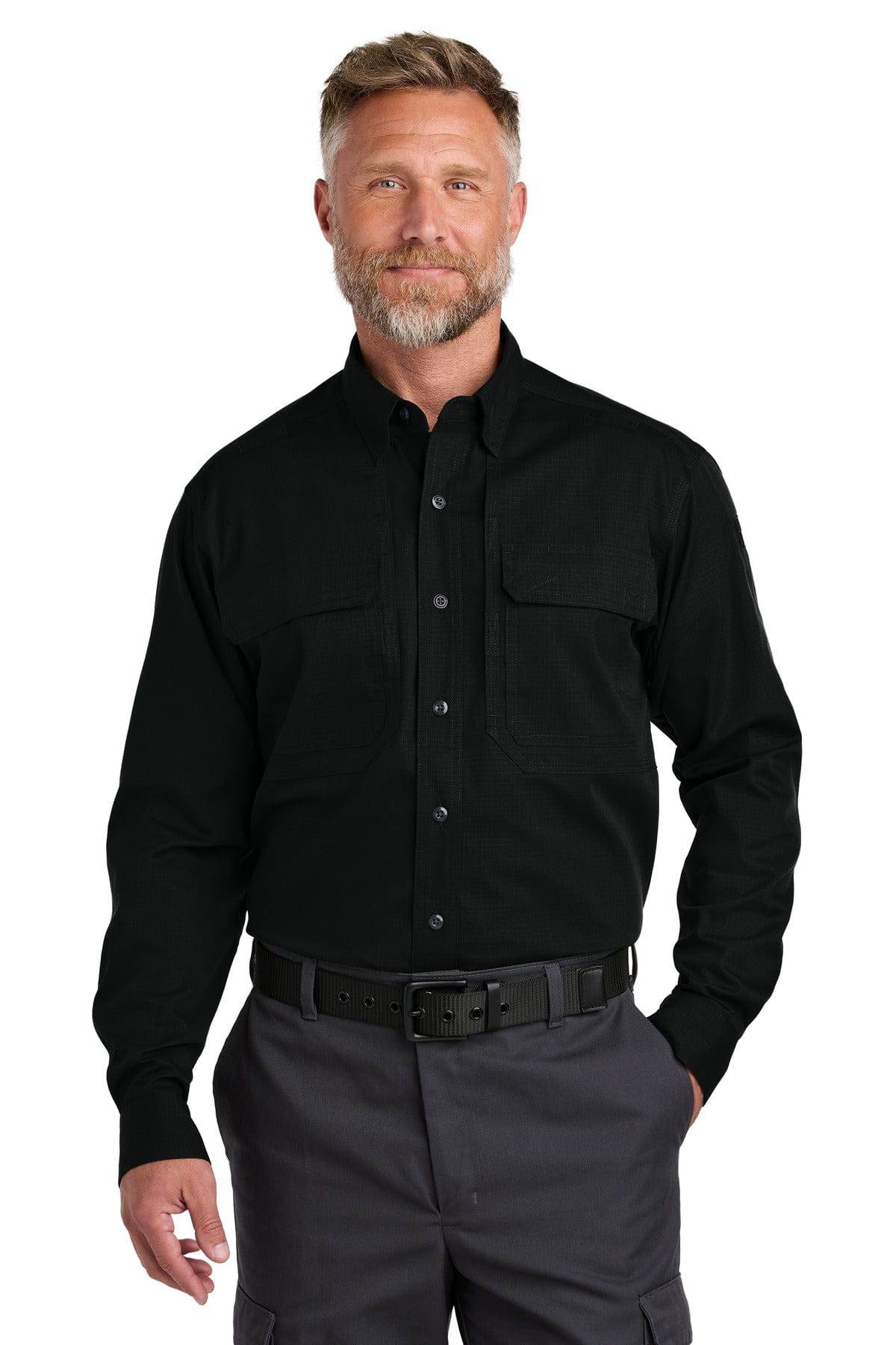 CornerStone CSW176 Long Sleeve Select Tactical Shirt in Black