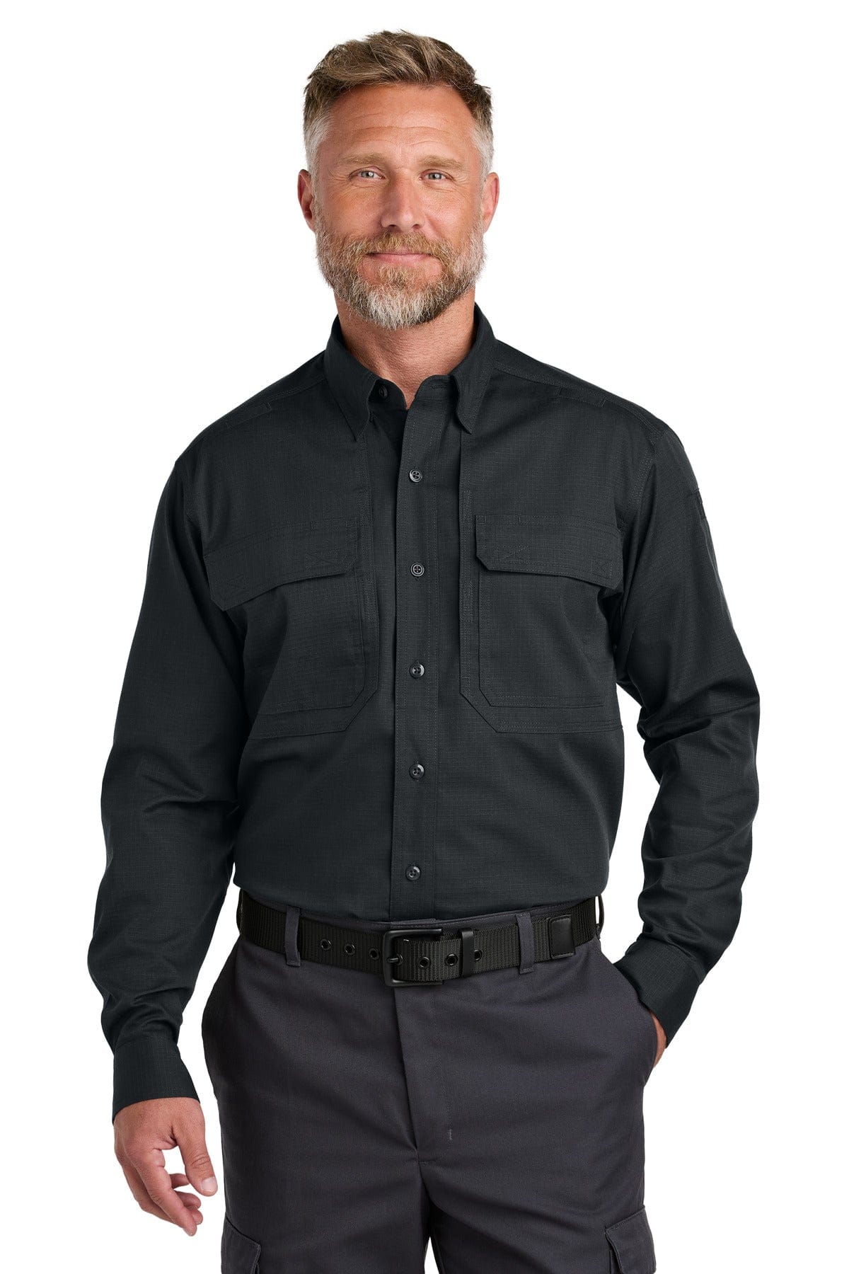 CornerStone CSW176 Long Sleeve Select Tactical Shirt in Echo Steel