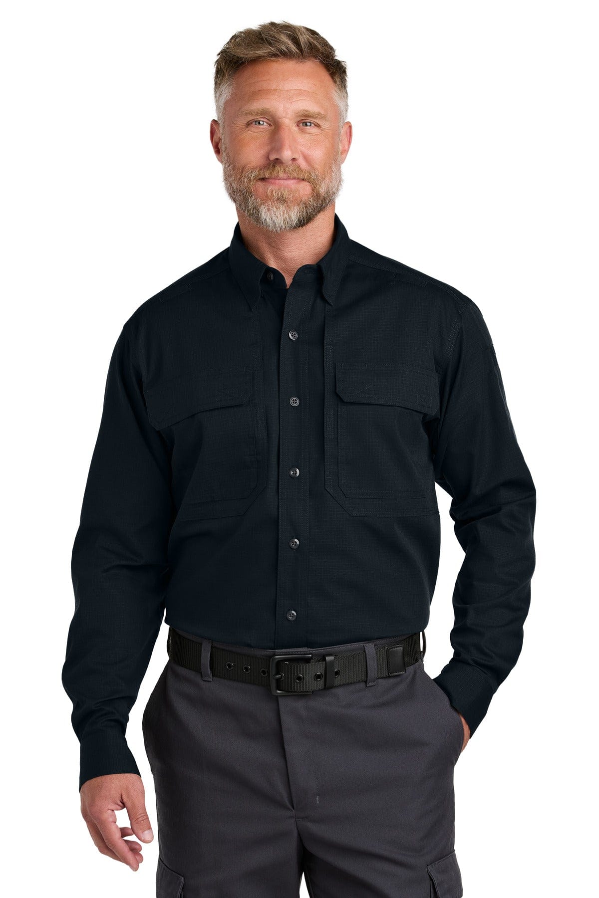 CornerStone CSW176 Long Sleeve Select Tactical Shirt in Navy Blue