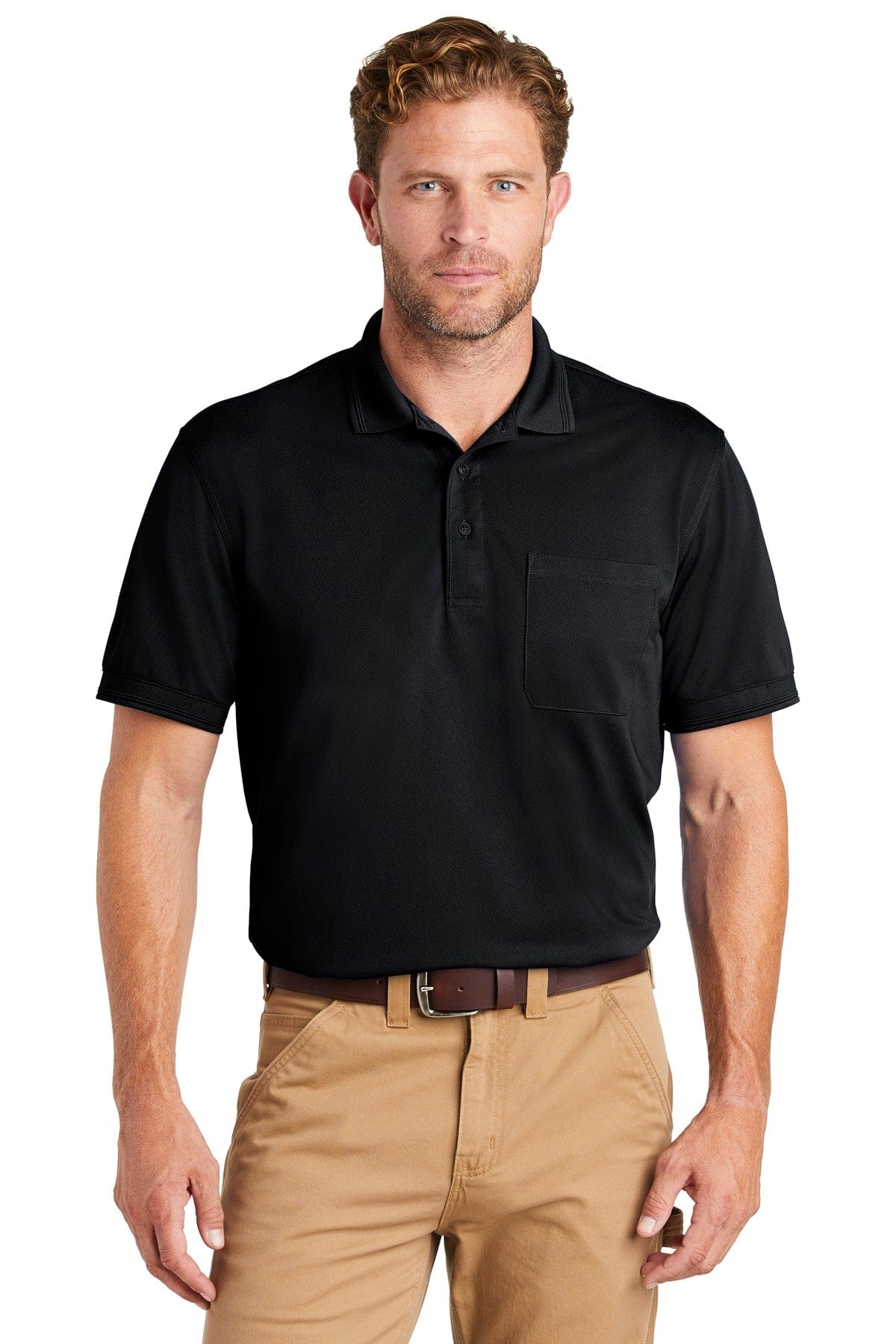 CornerStone Industrial Snag-Proof Pique Pocket Polo. CS4020P in Navy Blue