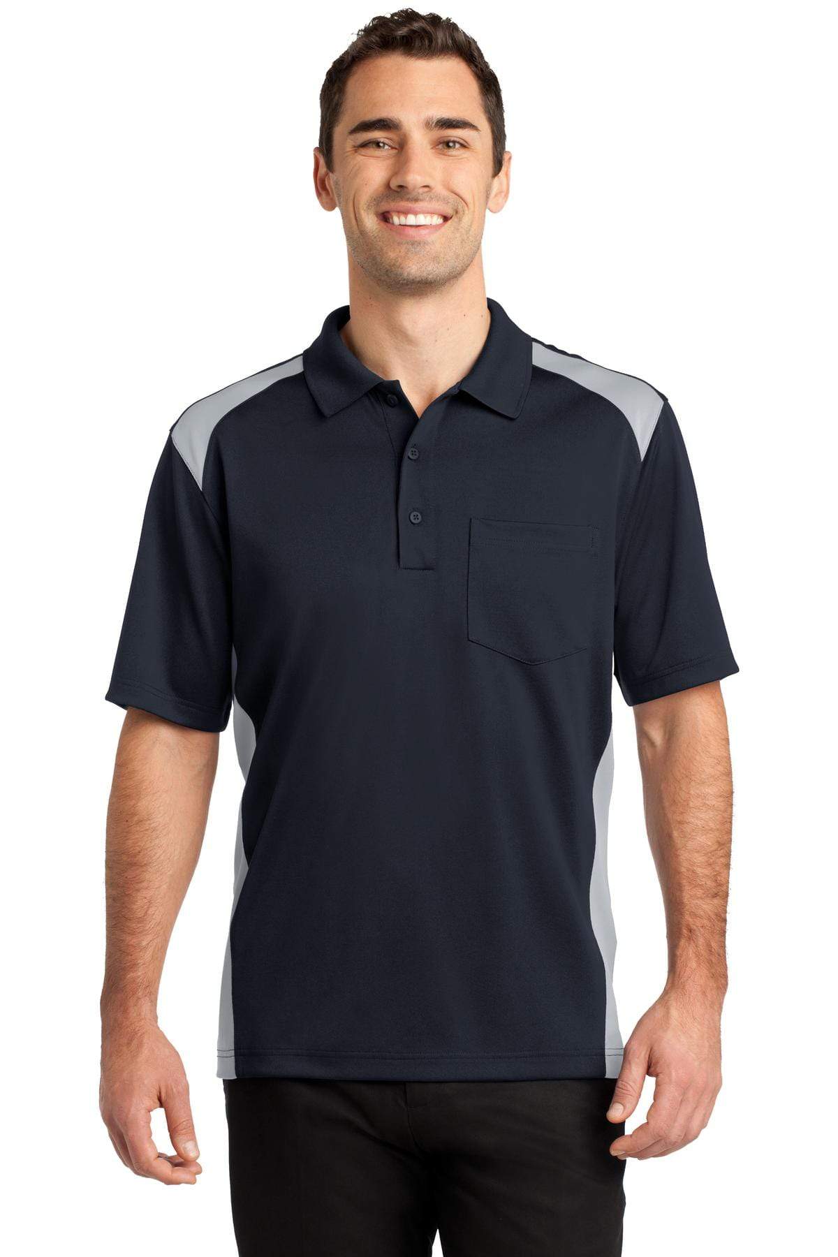 CornerStone Select Snag-Proof Two Way Colorblock Pocket Polo. CS416 in 