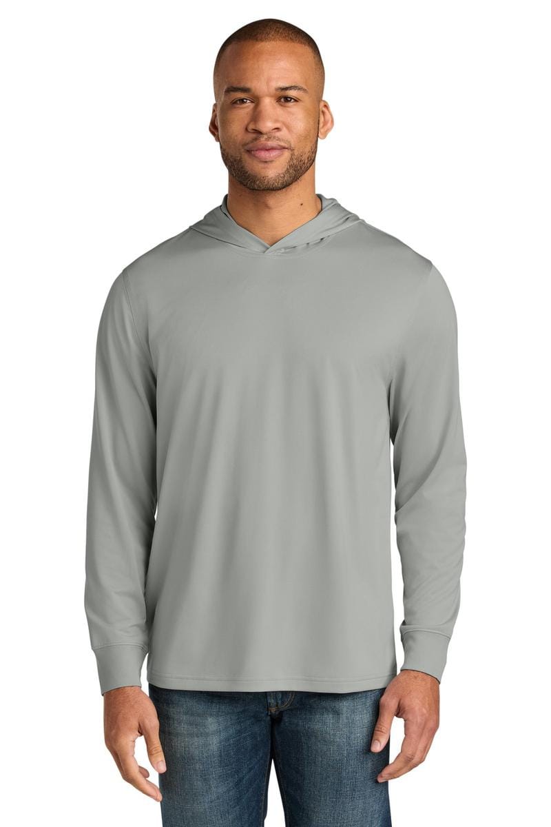 CornerStone Workwear Pro Long Sleeve Hooded Tee CS440LSH in Light Grey