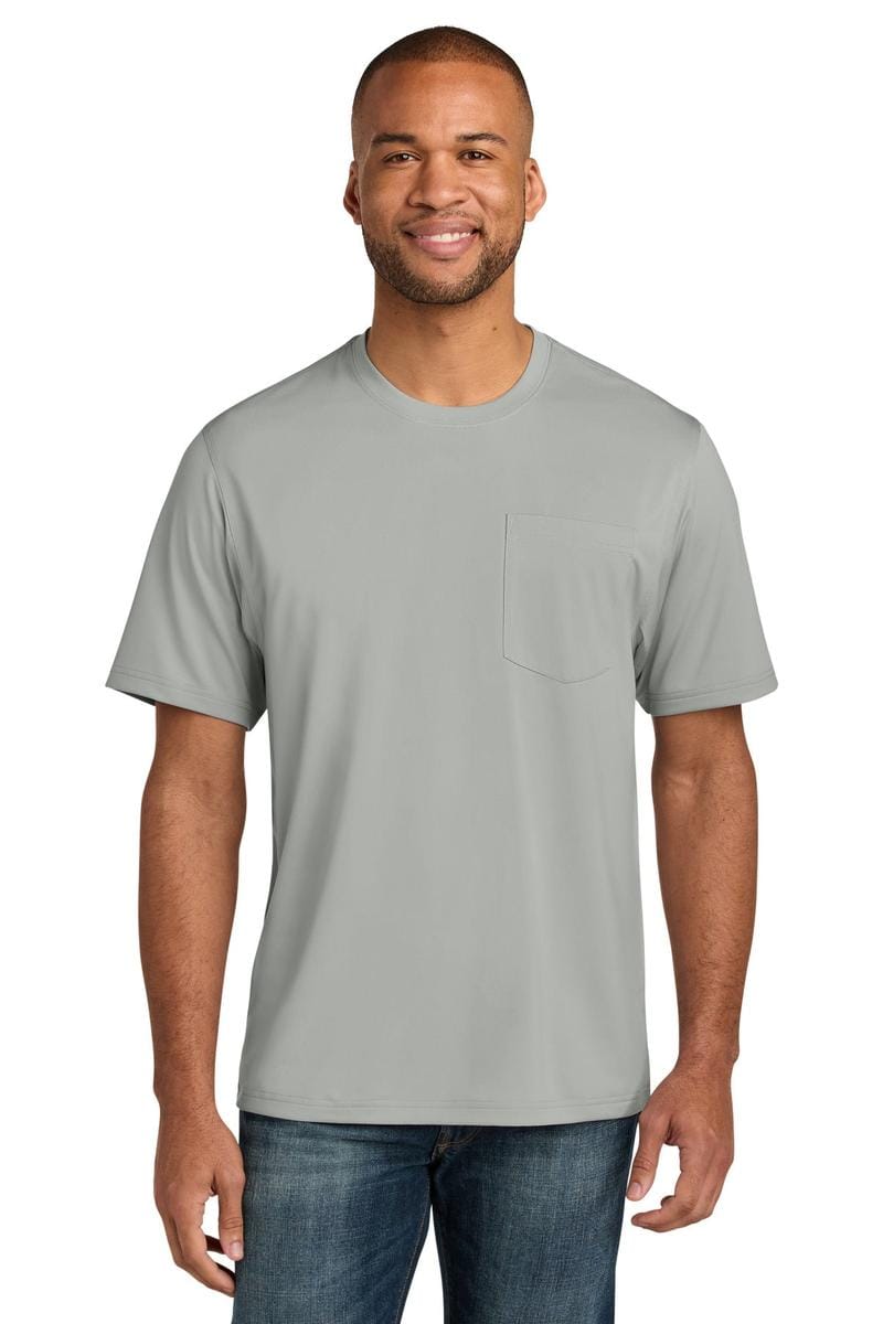CornerStone Workwear Pro Short Sleeve Pocket Tee CS440P in Light Grey