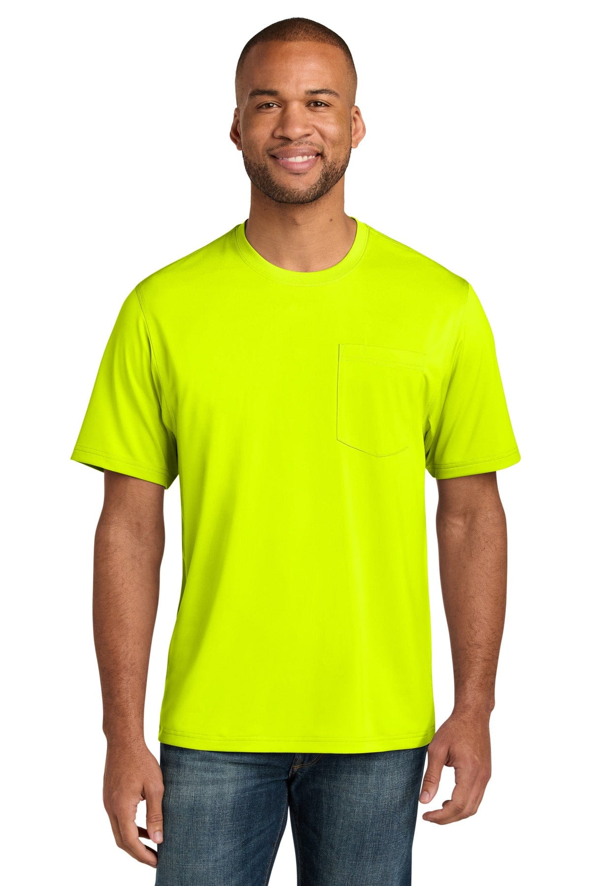 CornerStone Workwear Pro Short Sleeve Pocket Tee CS440P in Safety Yellow