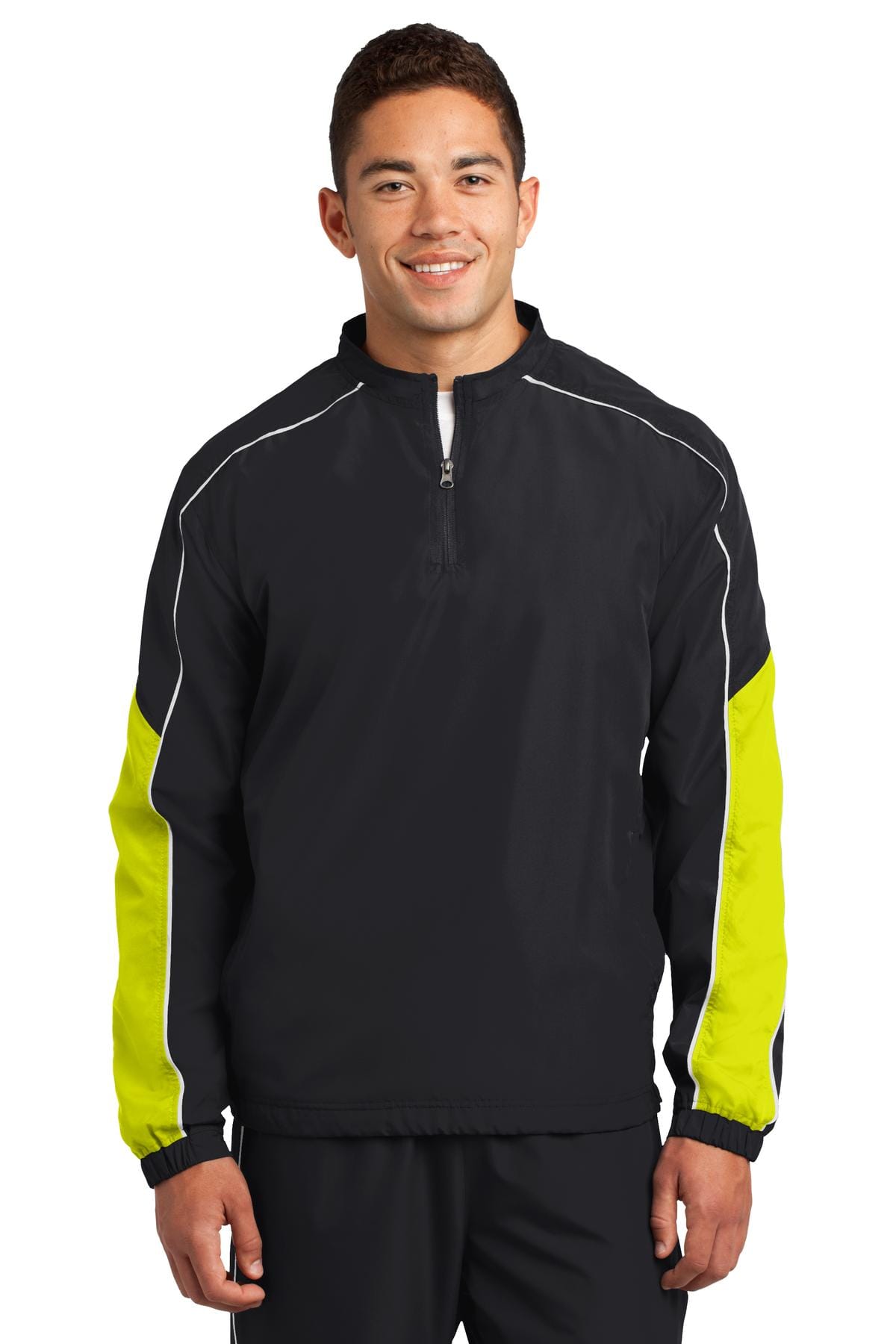 DISCONTINUED Sport-Tek ® Piped Colorblock 1/4-Zip Wind Shirt. JST64