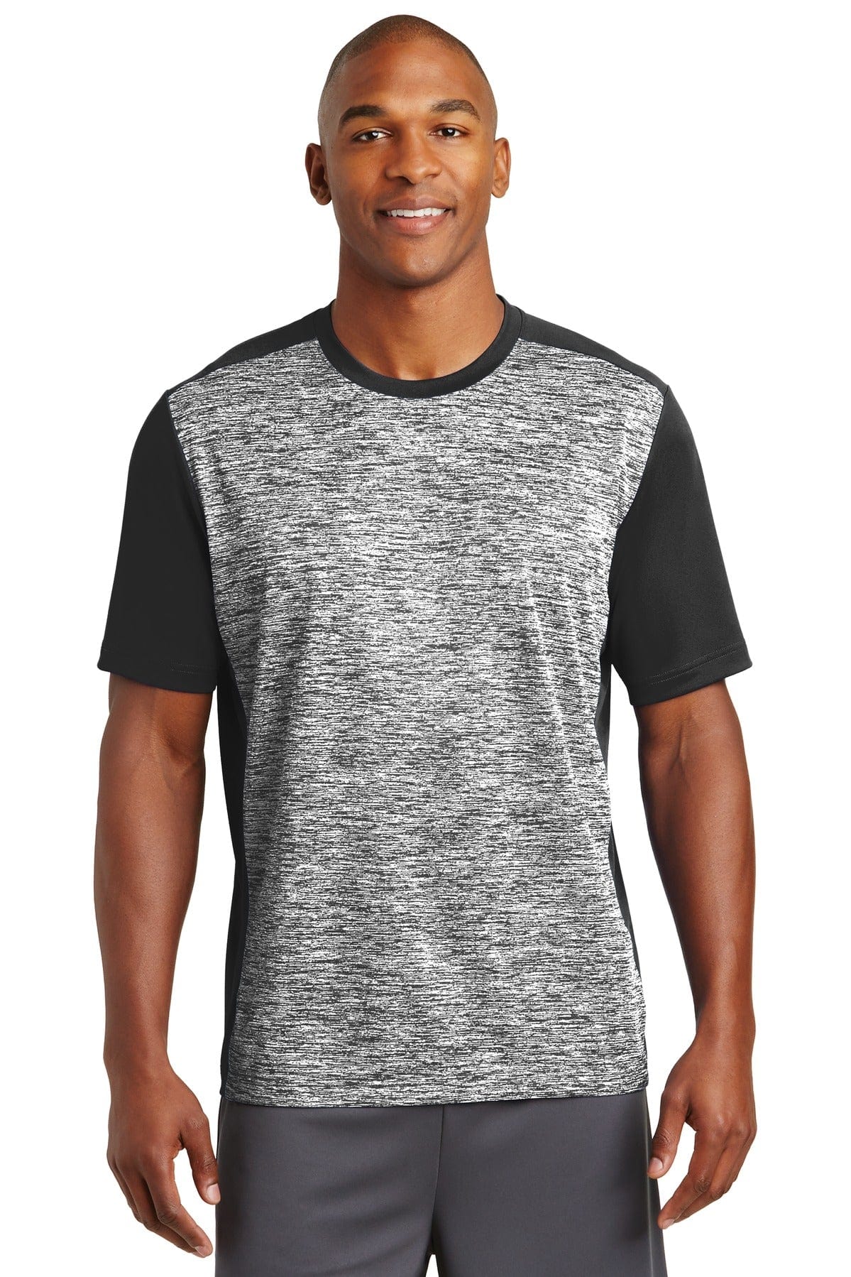 DISCONTINUED Sport-Tek ® PosiCharge ® Electric Heather Colorblock Tee. ST395
