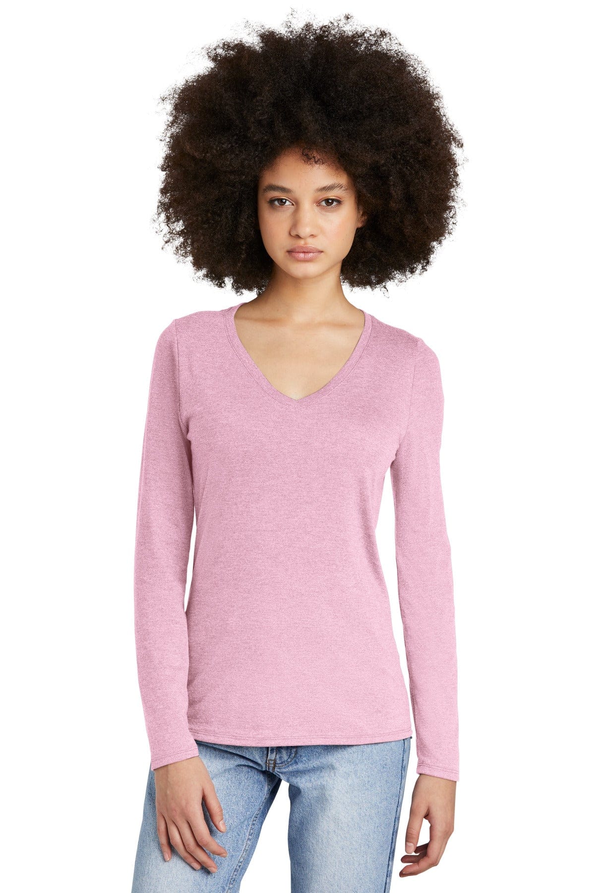 District ® Women's Perfect Tri ® Long Sleeve V-Neck Tee DT135, Basic Colors