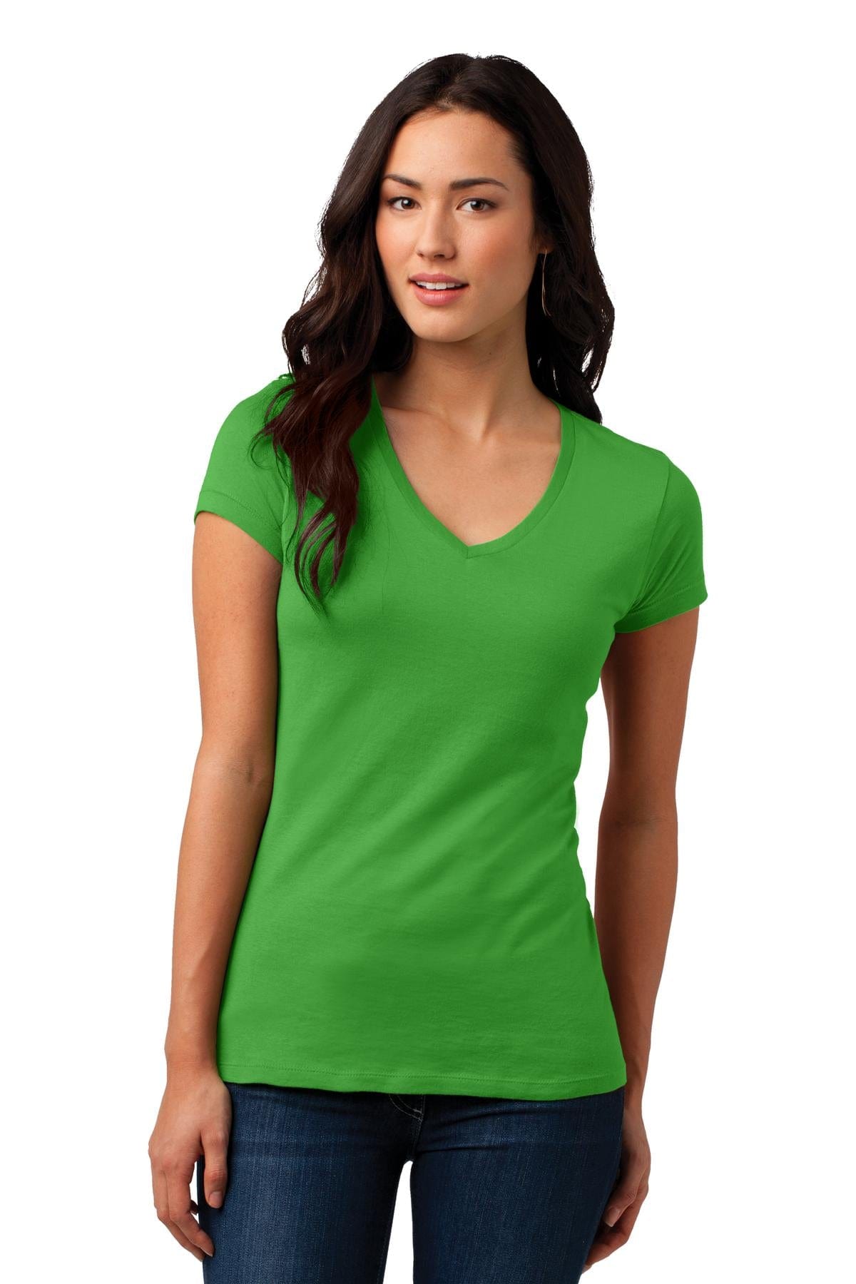 DISCONTINUED  District ®  Juniors Soft Wash V-Neck Tee. DT4501, Basic Colors