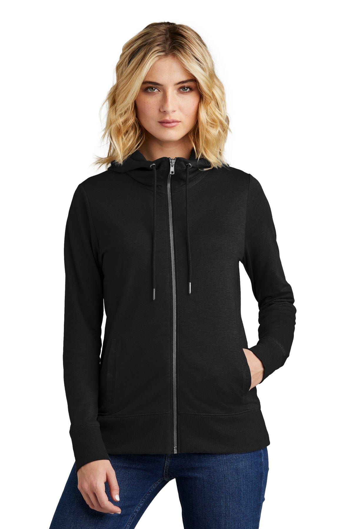District DT673: Women's Featherweight French Terry Full-Zip Hoodie