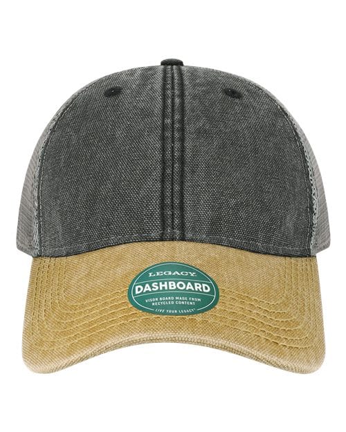 DTA-Dashboard Trucker Cap in Black/ Camel/ Grey