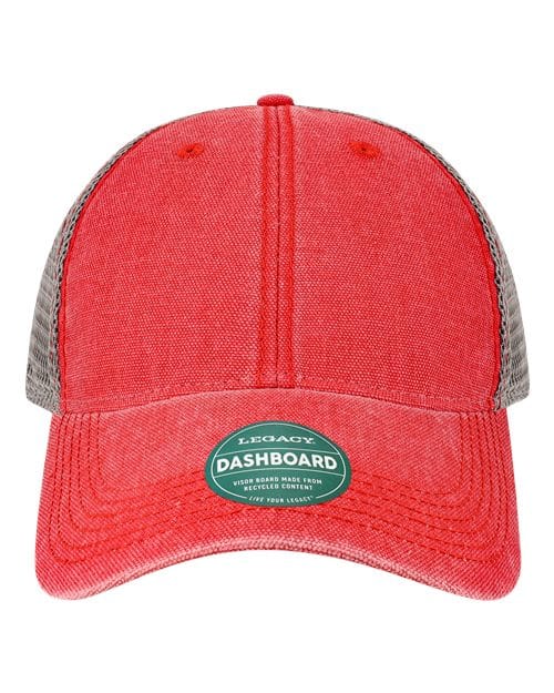 DTA-Dashboard Trucker Cap in Scarlet Red/ Grey