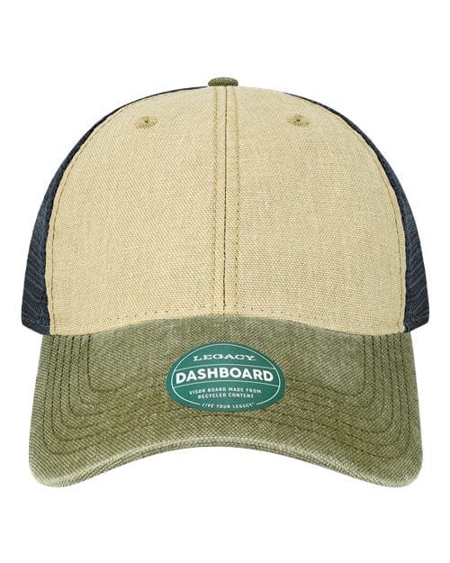 DTA-Dashboard Trucker Cap in Stone/ Olive/ Navy