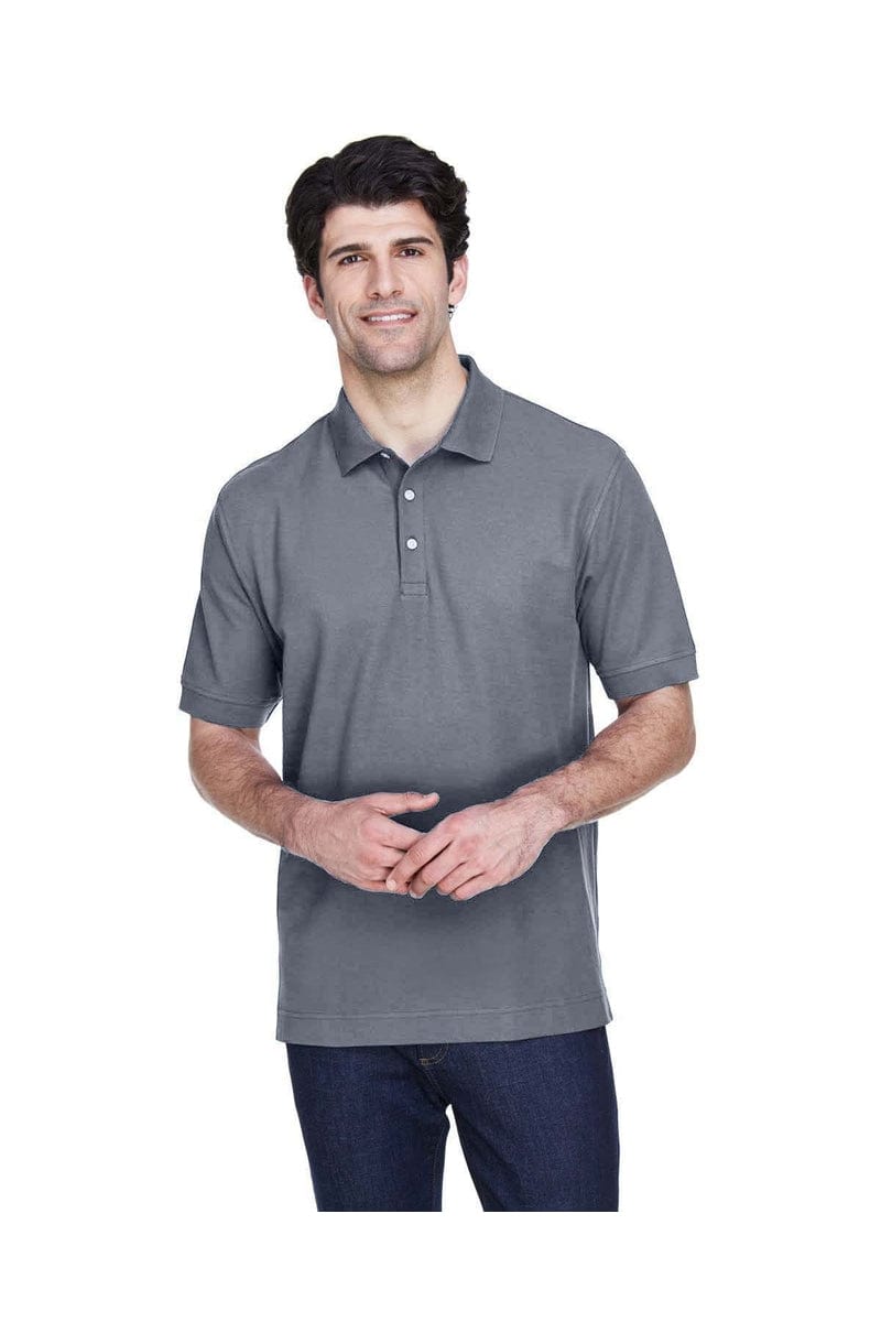Devon & Jones D100 Men's Pima Pique Short-Sleeve Polo in Navy