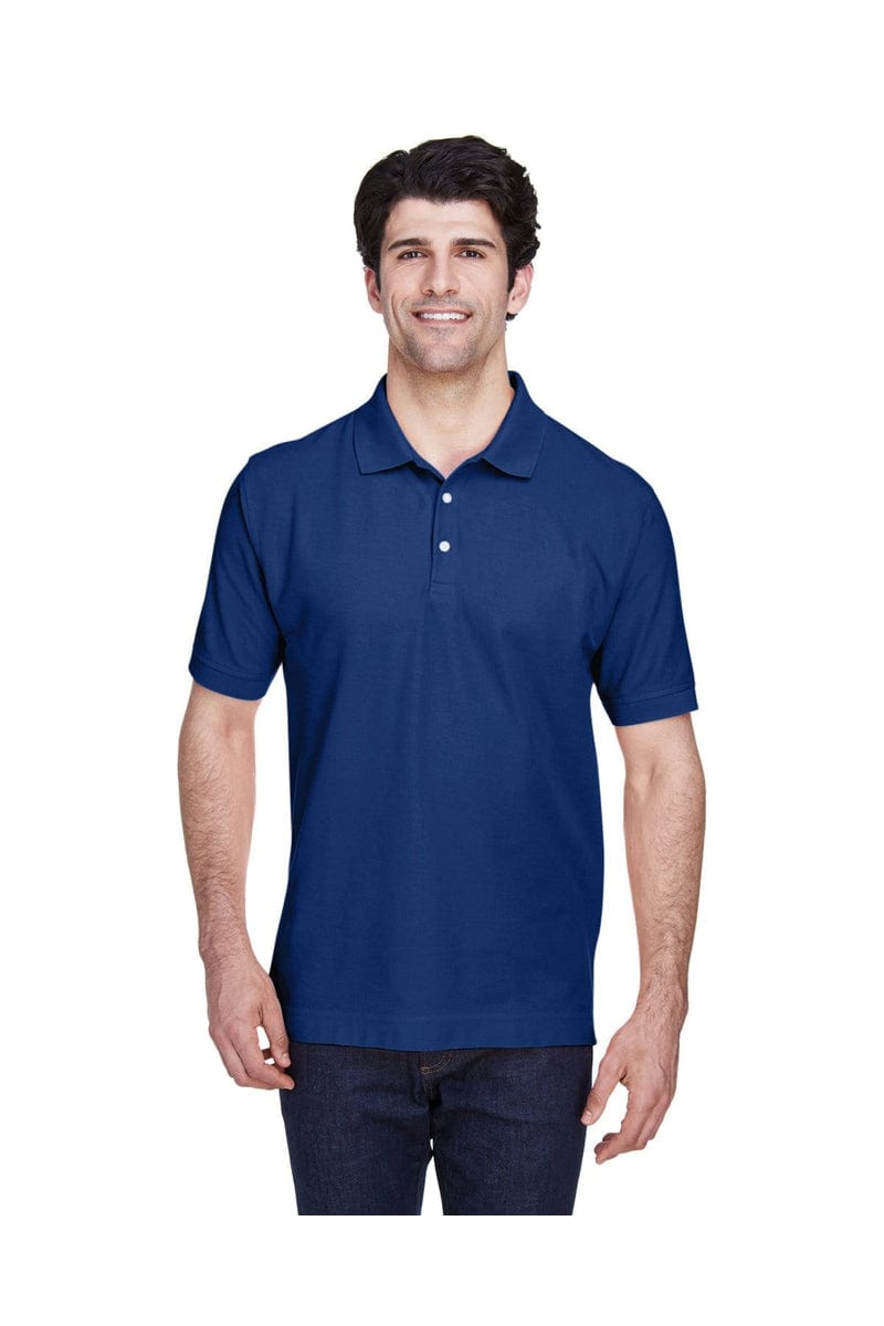 Devon & Jones D100 Men's Pima Pique Short-Sleeve Polo in True Royal