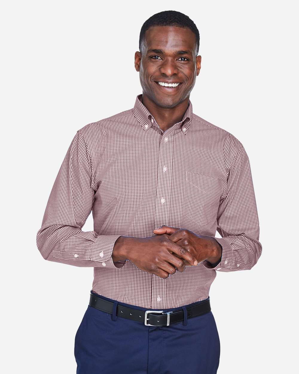 Devon and Jones Wovens Devon & Jones D640 Men's Crown Collection® Gingham Check Woven Dress Shirt