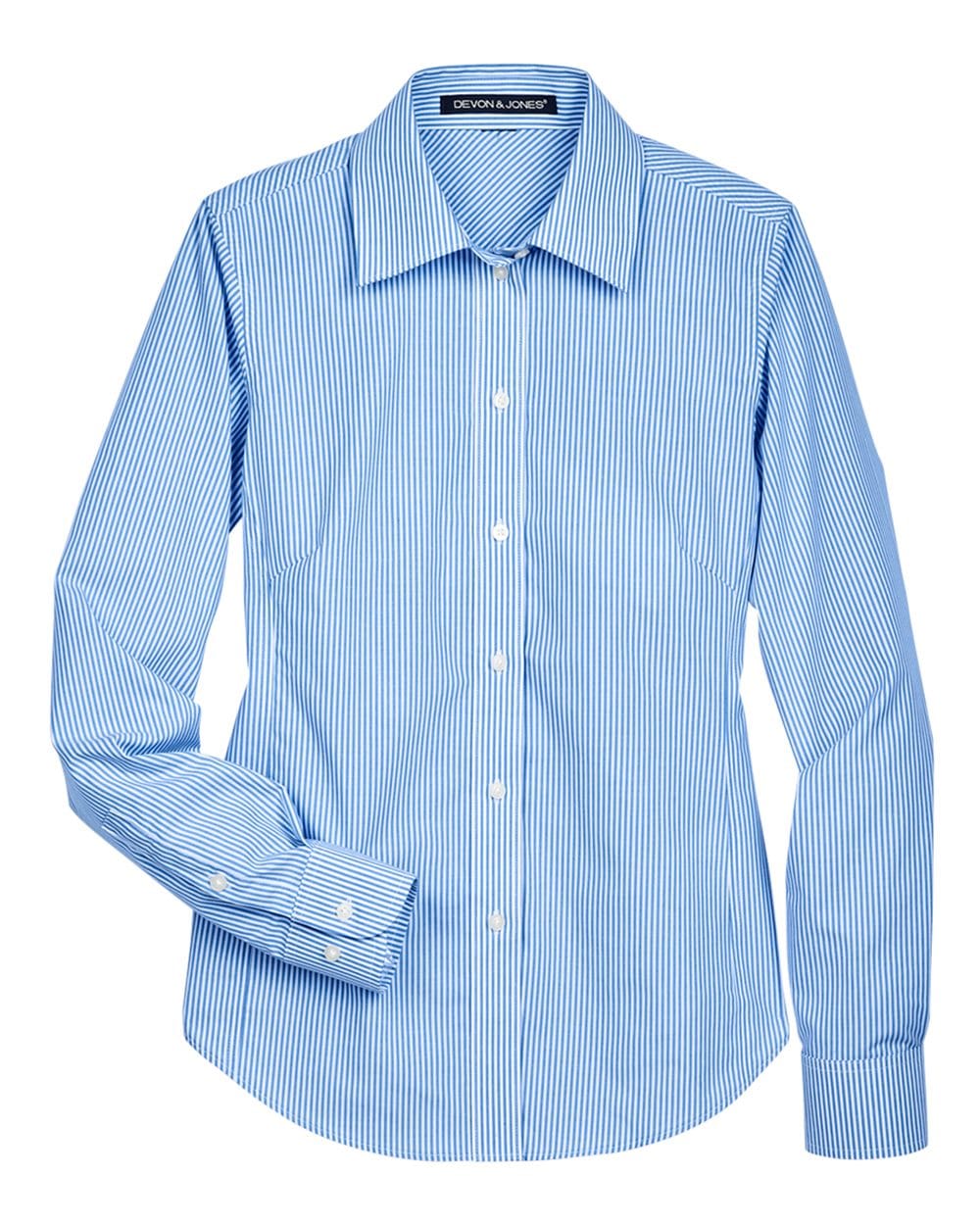 Devon & Jones Wovens Devon & Jones D645W Women's Crown Collection® Banker Stripe Woven Dress Shirt