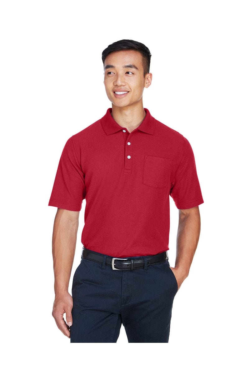 Devon & Jones DG150P Men's DRYTEC20(tm) Performance Pocket Polo in Red