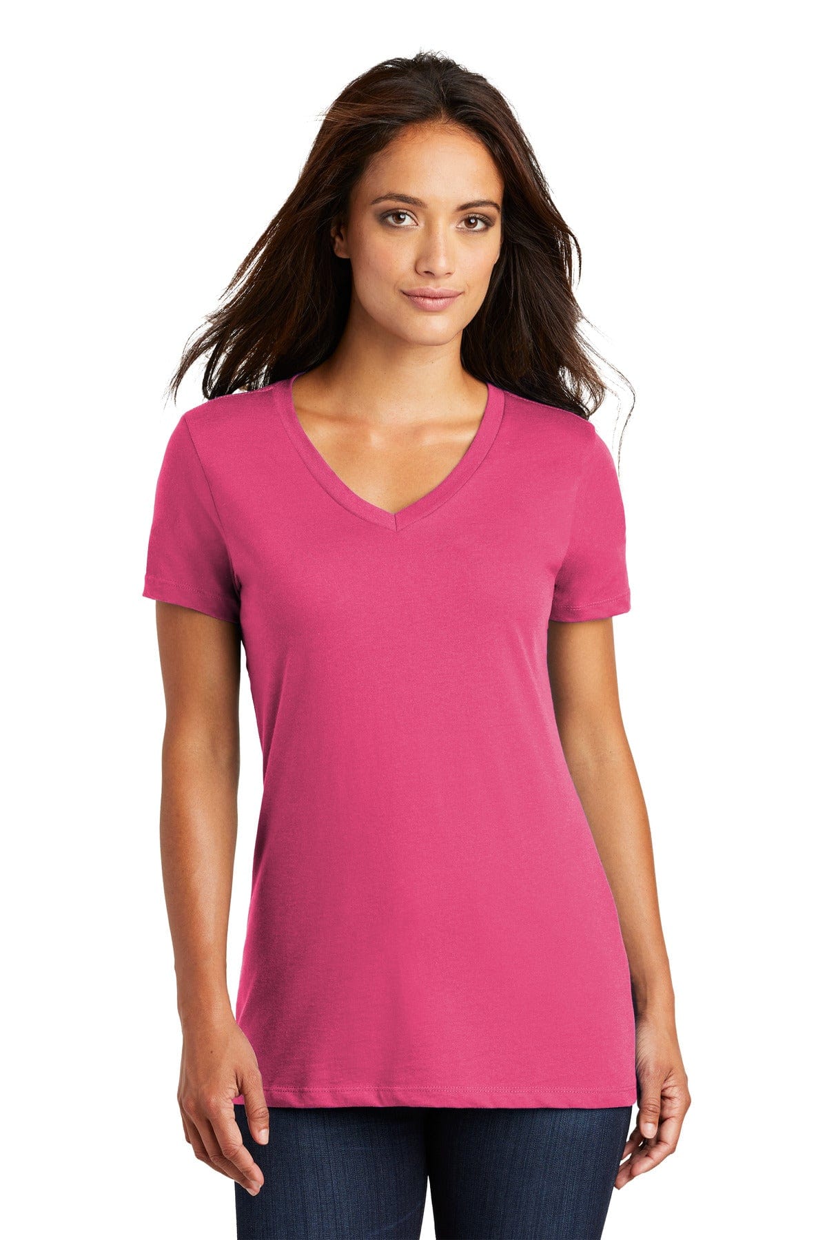 District DM1170L Women's Perfect Weight V-Neck Tee in 