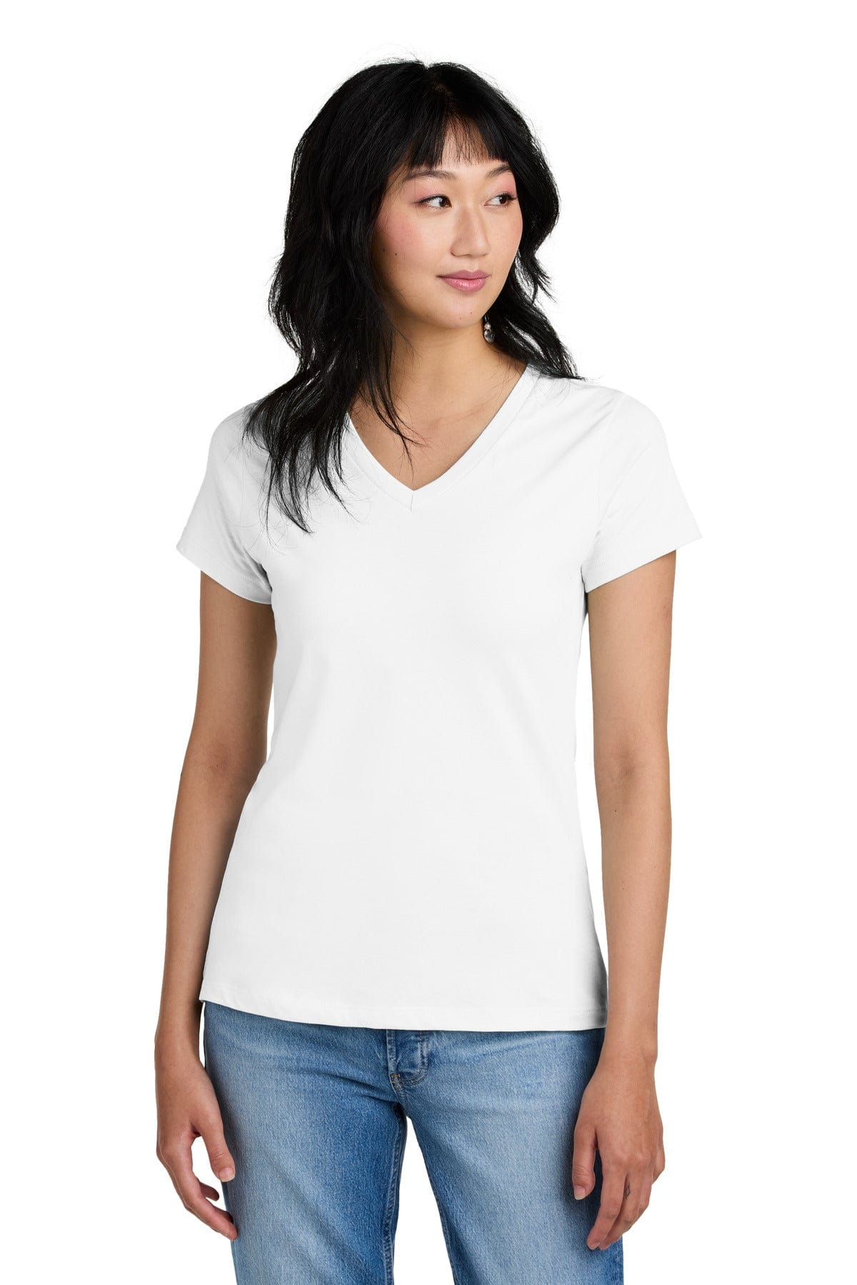 District DM1170L Women's Perfect Weight V-Neck Tee in 