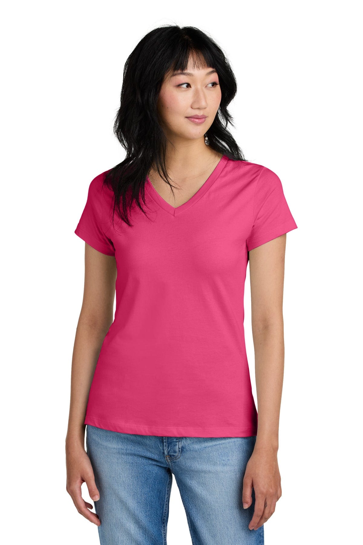 District DM1170L Women's Perfect Weight V-Neck Tee in 