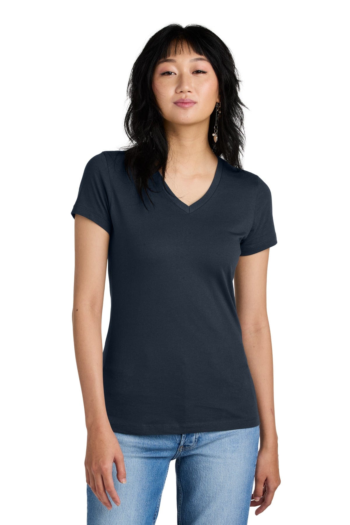 District DM1170L Women's Perfect Weight V-Neck Tee in 
