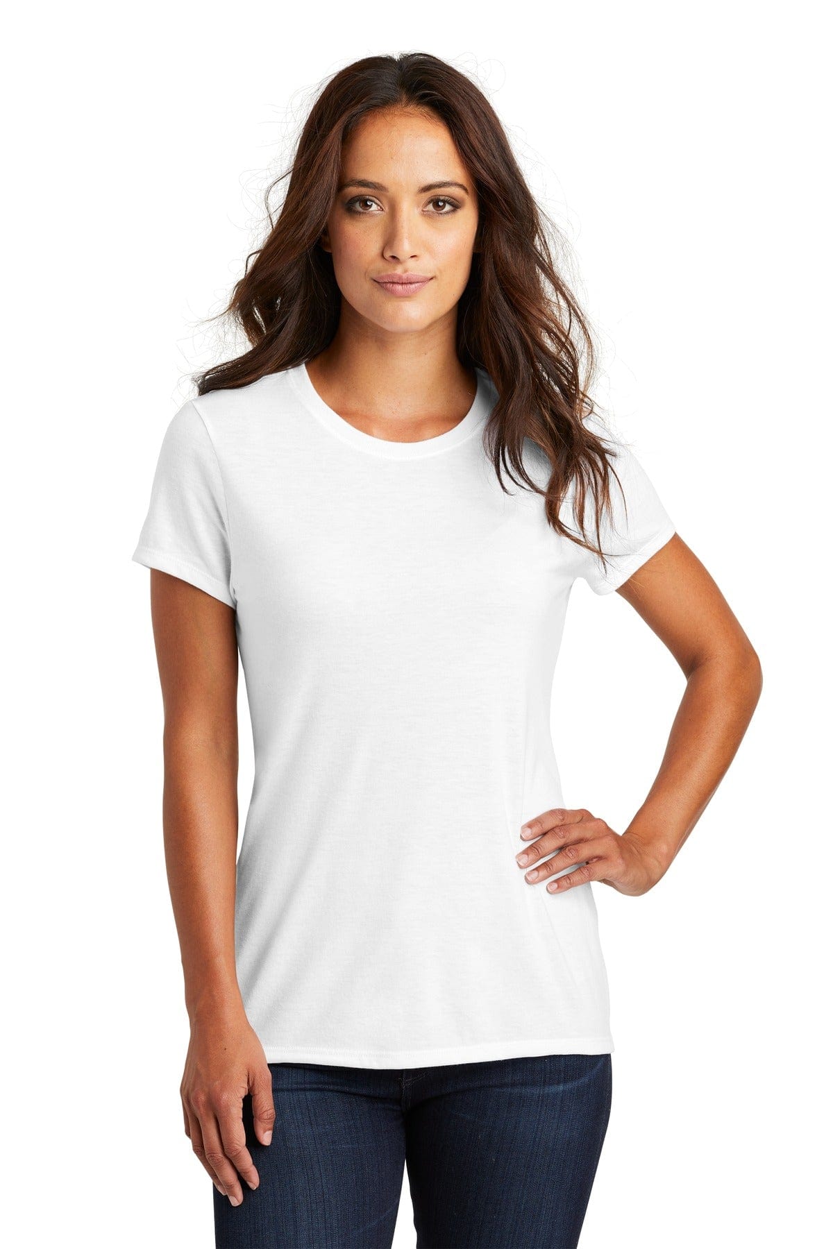 District DM130L Women's Perfect Tri Tee in White