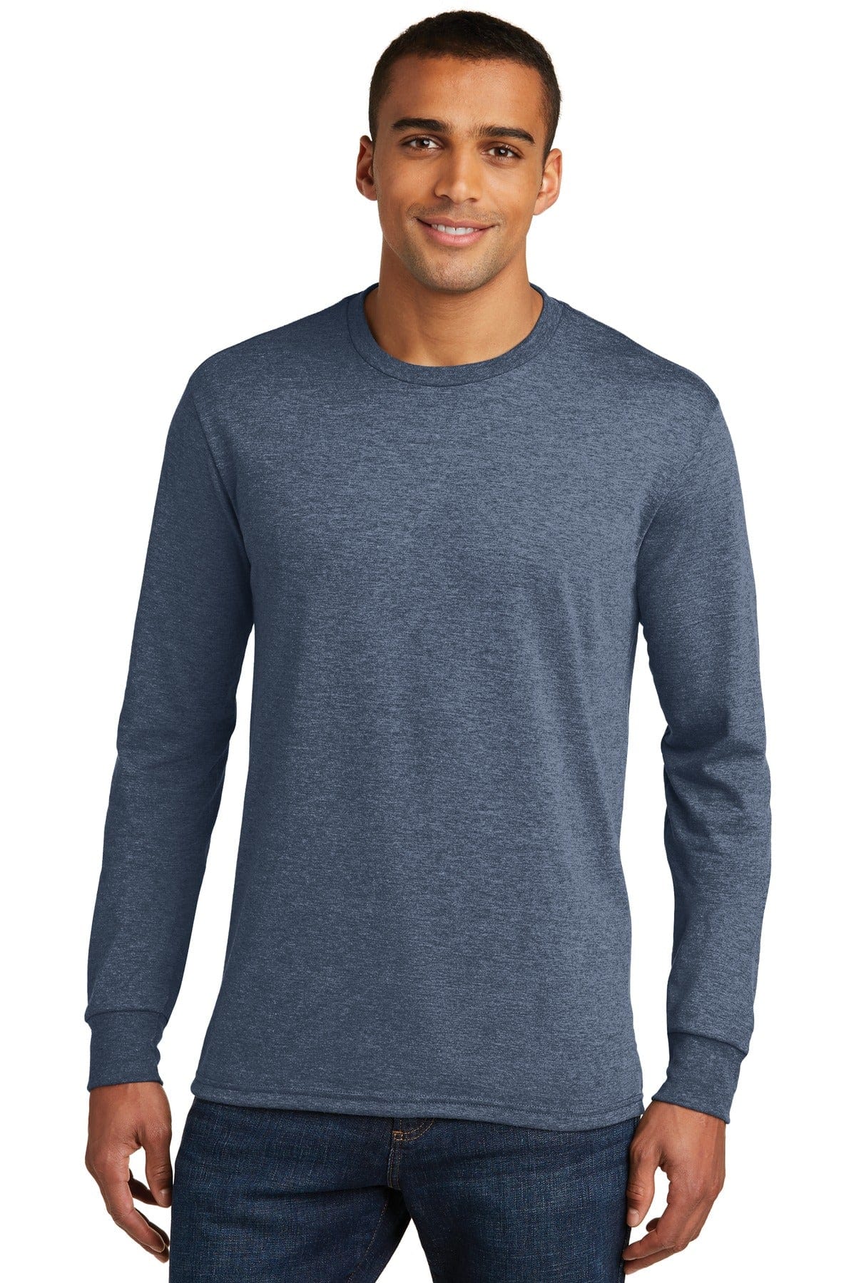 District DM132 Perfect Tri Long Sleeve Tee in Navy Frost