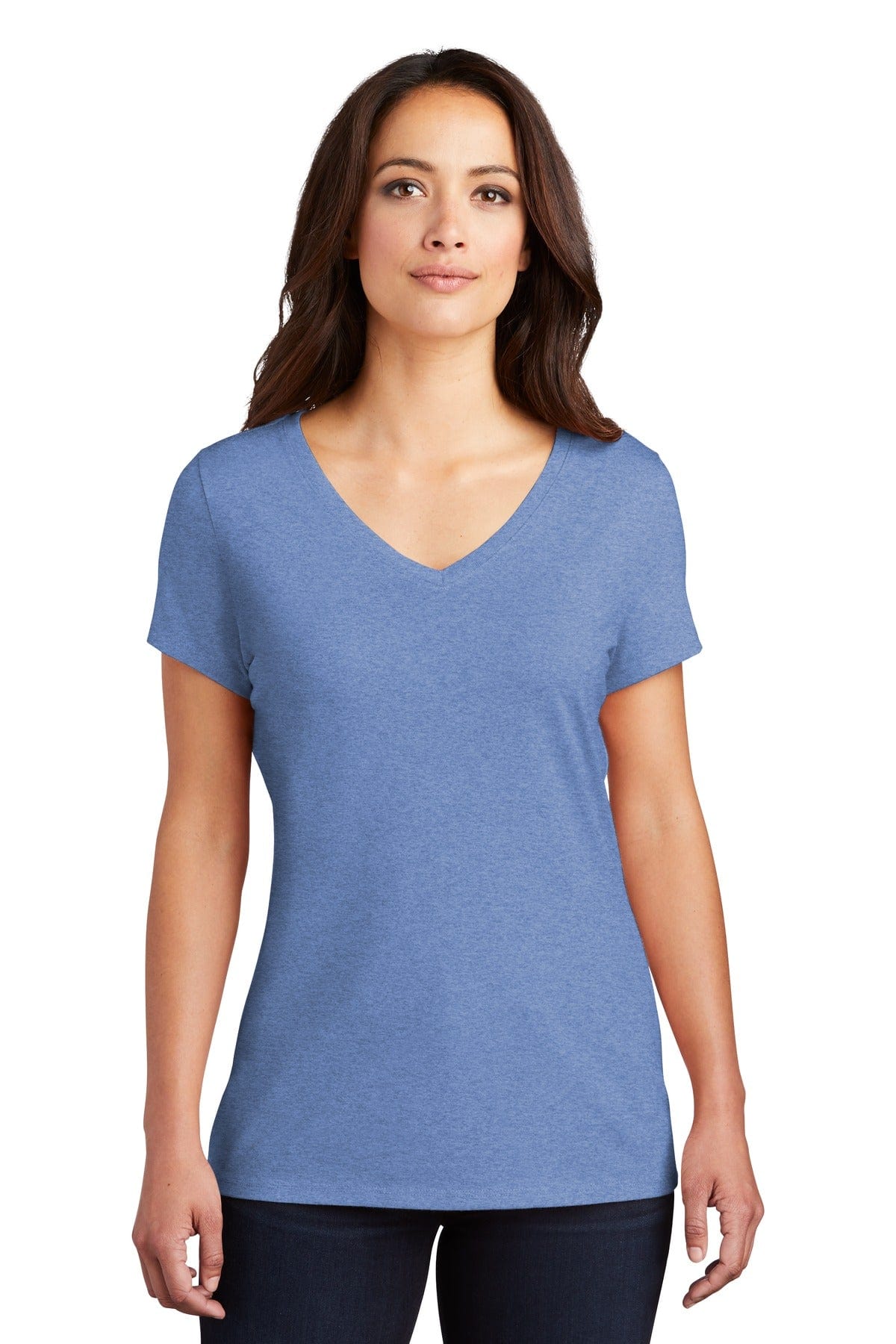 District DM1350L Women's Perfect Tri V-Neck Tee in Maritime Frost