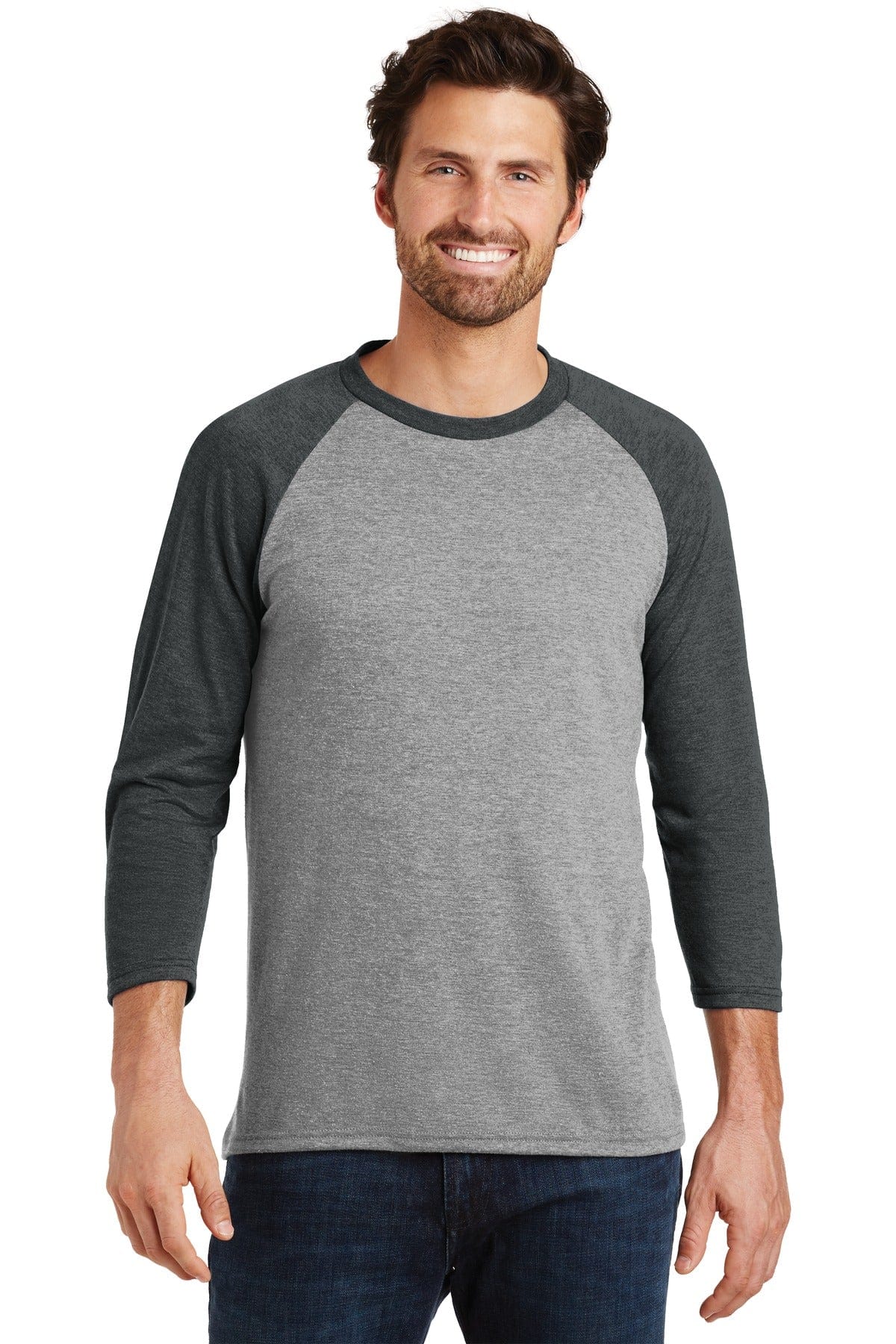 District DM136 Perfect Tri 3/4-Sleeve Raglan in 