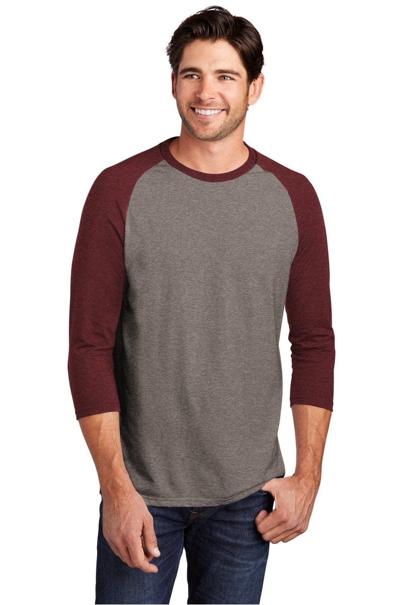 District DM136 Perfect Tri 3/4-Sleeve Raglan in 