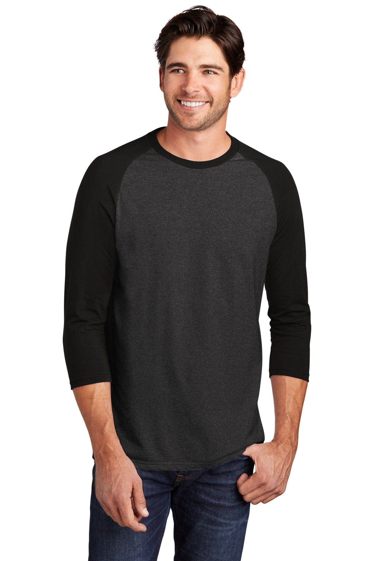 District DM136 Perfect Tri 3/4-Sleeve Raglan in 