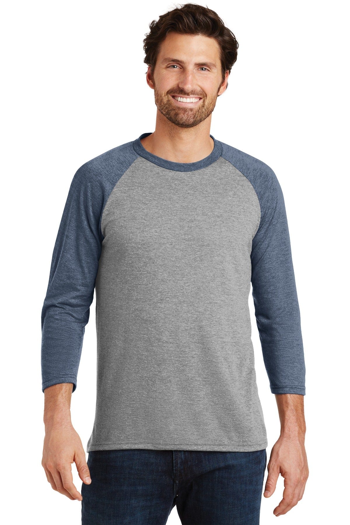District DM136 Perfect Tri 3/4-Sleeve Raglan in 