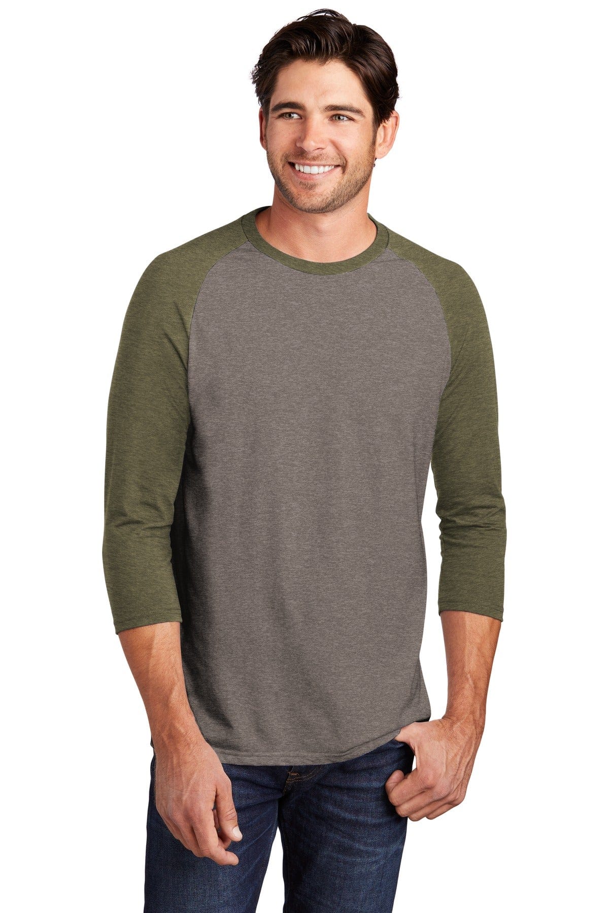 District DM136 Perfect Tri 3/4-Sleeve Raglan in 