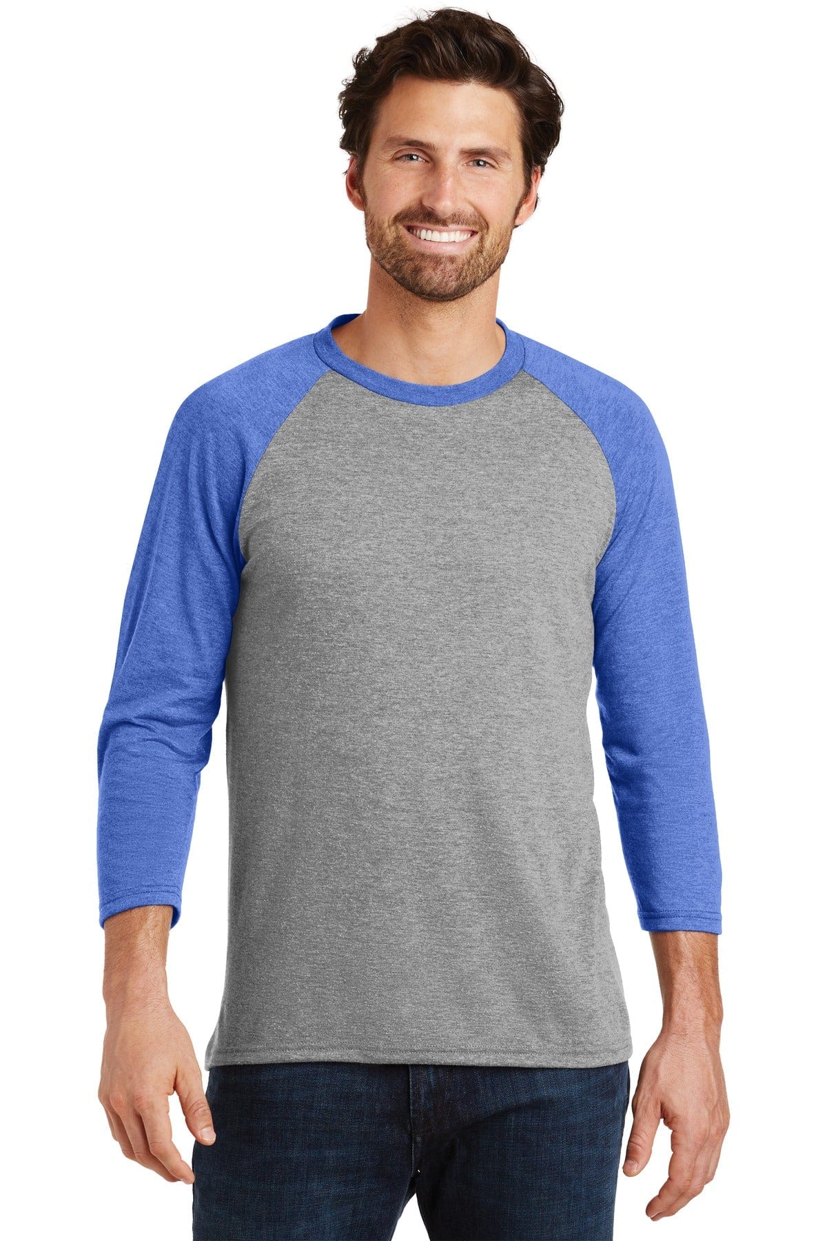 District DM136 Perfect Tri 3/4-Sleeve Raglan in 