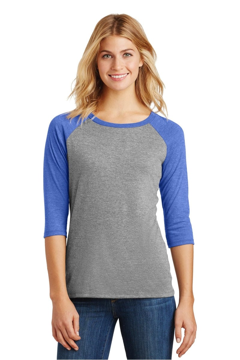 District DM136L Women's Perfect Tri 3/4-Sleeve Raglan in 