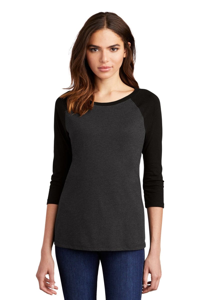 District DM136L Women's Perfect Tri 3/4-Sleeve Raglan in 