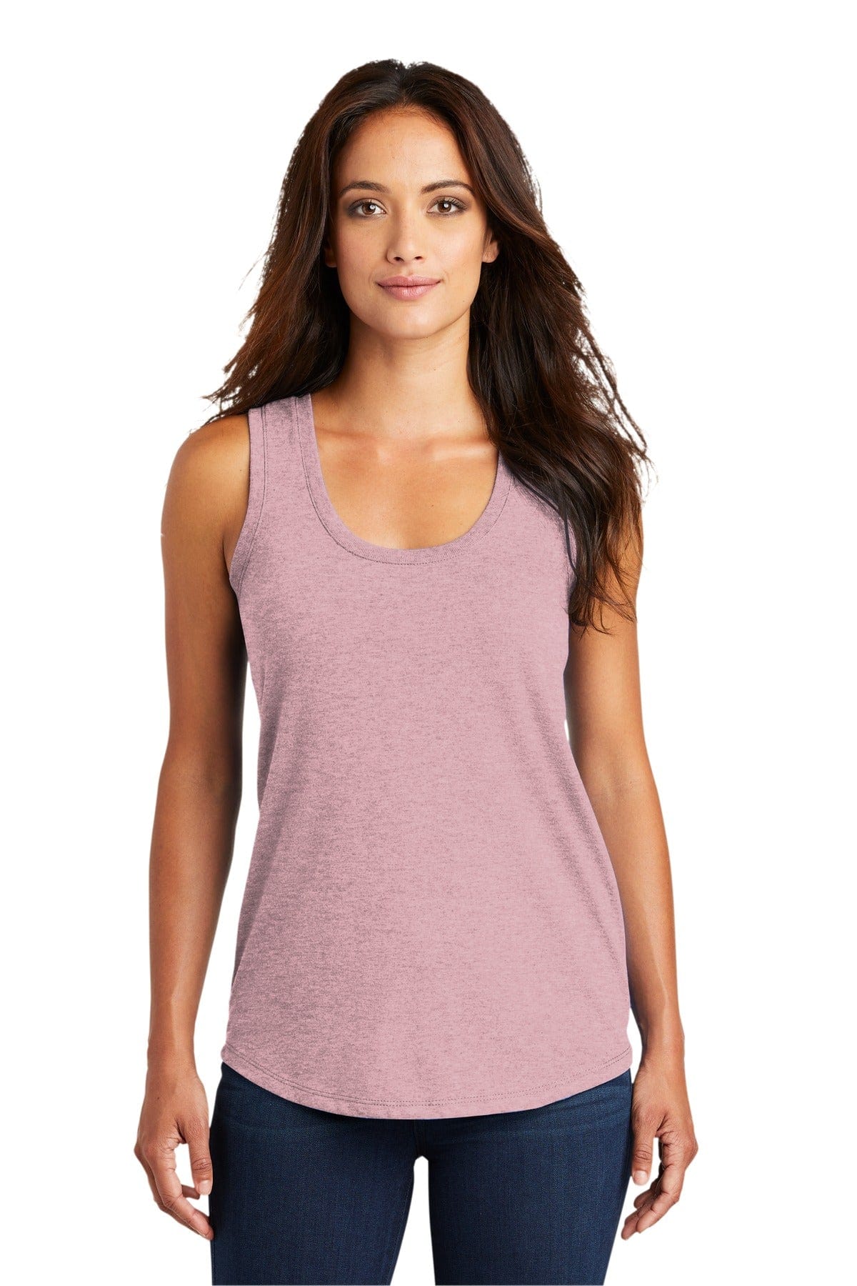 District DM138L Women's Perfect Tri Racerback Tank in Heathered Lavender