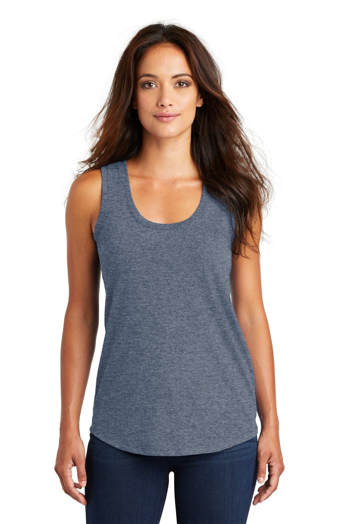 District DM138L Women's Perfect Tri Racerback Tank in Navy Frost