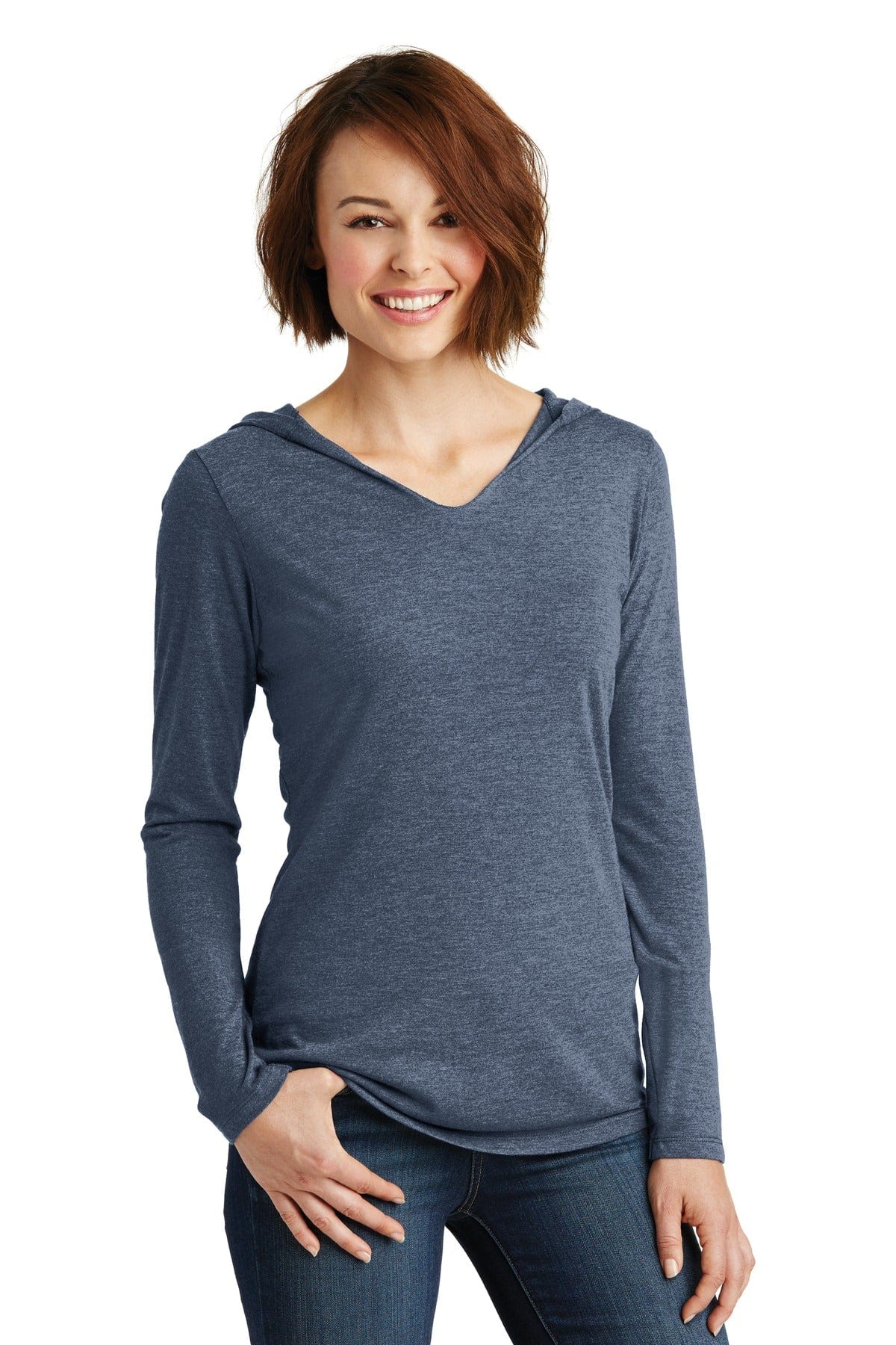 District DM139L Women's Perfect Tri Long Sleeve Hoodie in 
