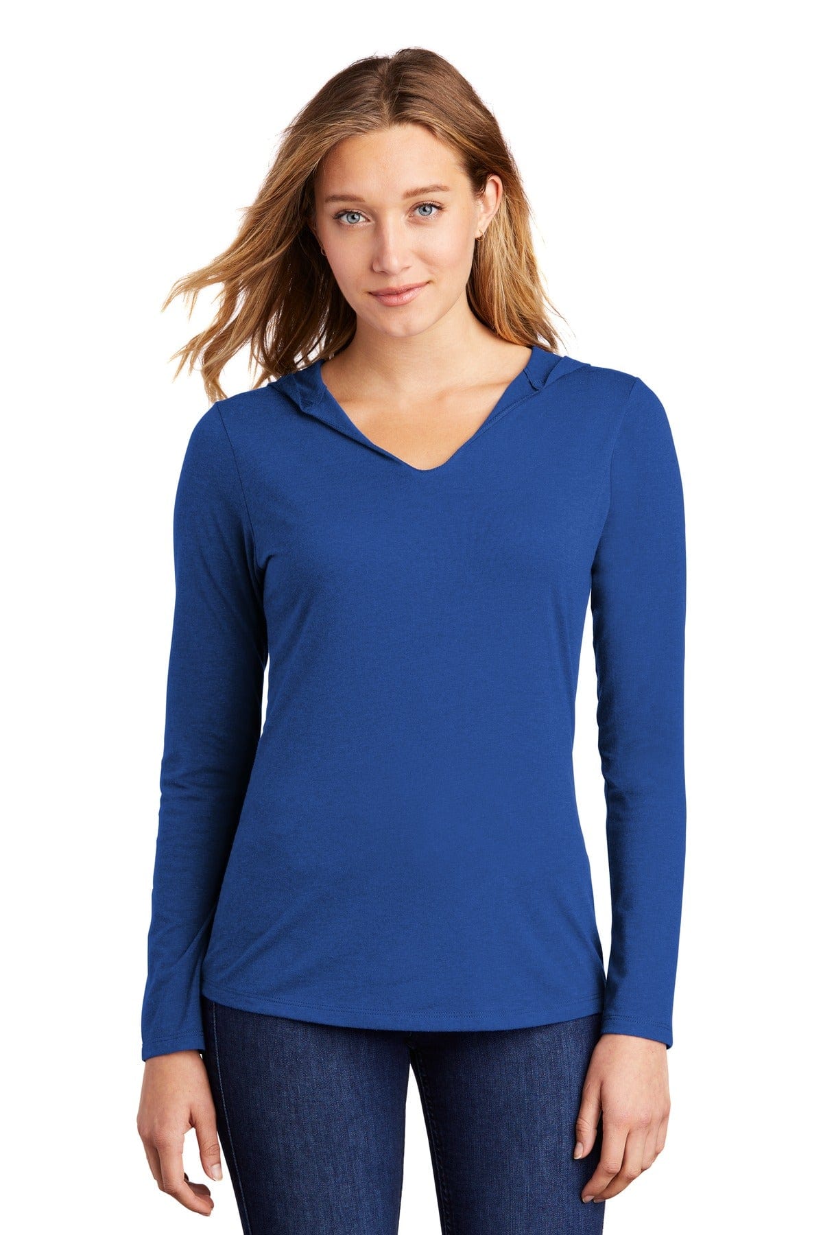District DM139L Women's Perfect Tri Long Sleeve Hoodie in 