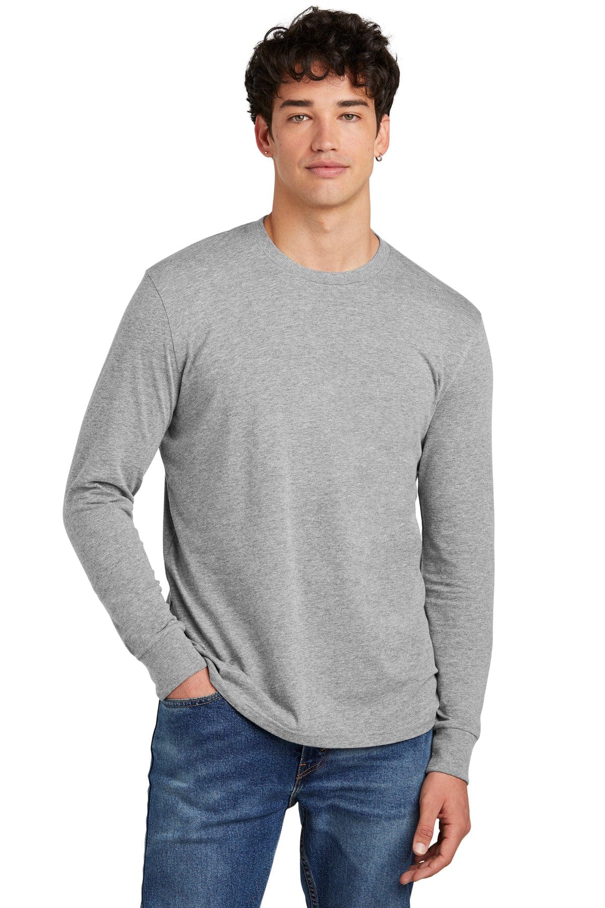 District DT109 Perfect Blend CVC Long Sleeve Tee in 