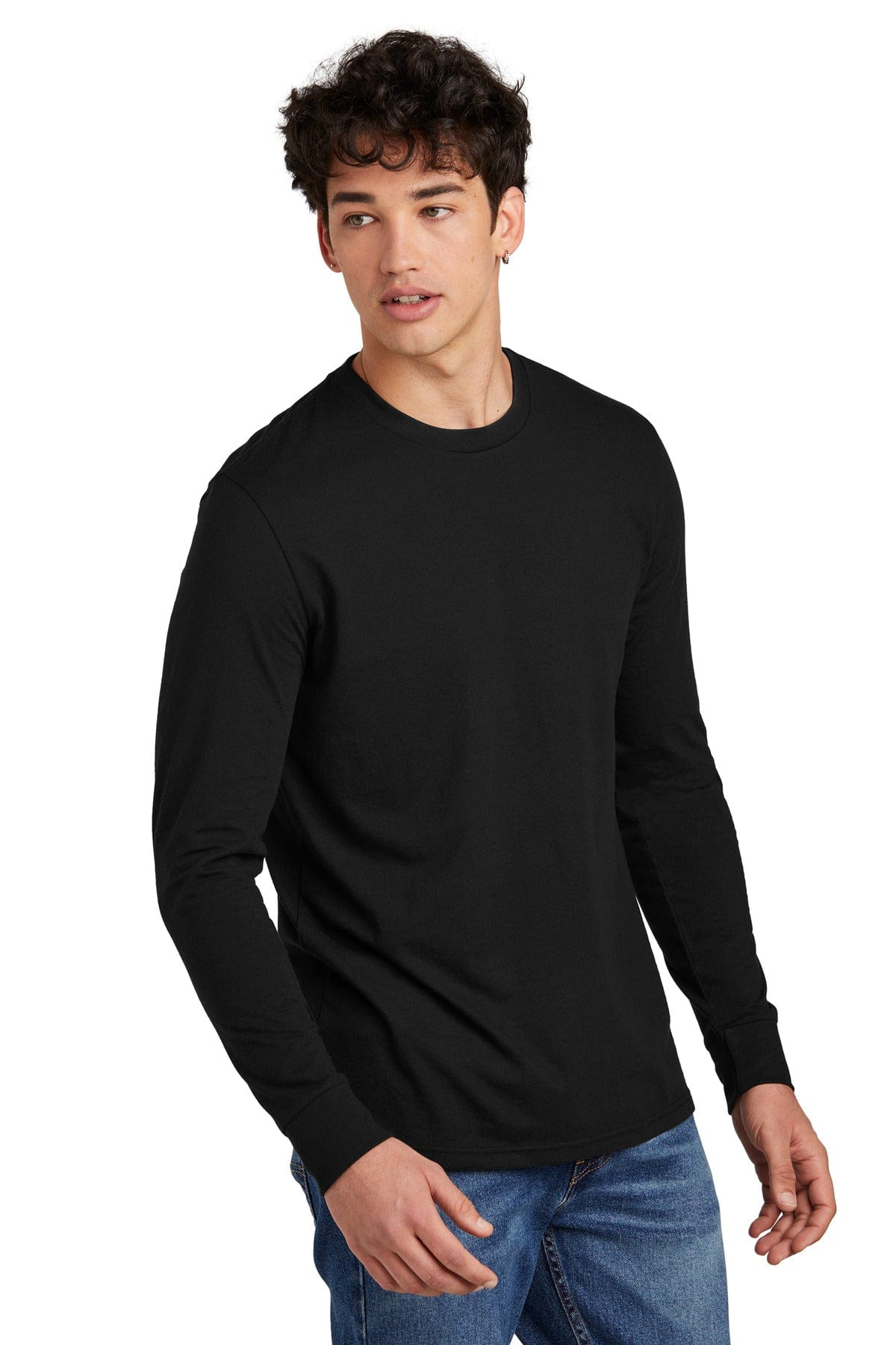 District DT109 Perfect Blend CVC Long Sleeve Tee in 