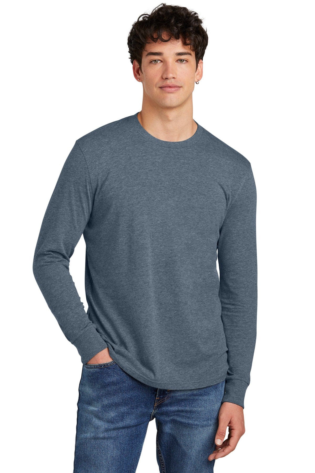 District DT109 Perfect Blend CVC Long Sleeve Tee in 