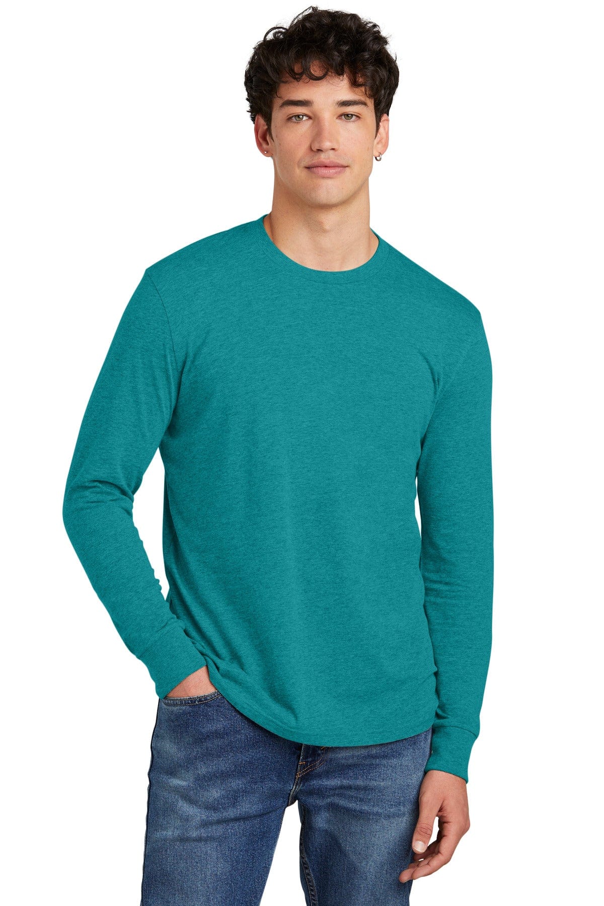 District DT109 Perfect Blend CVC Long Sleeve Tee in 