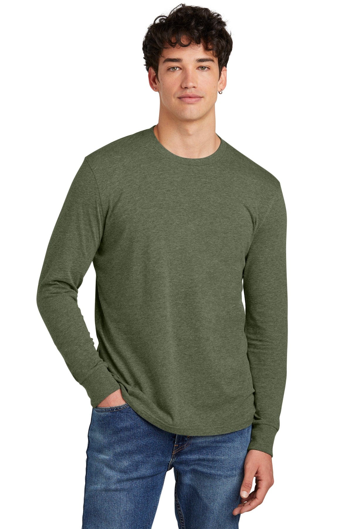 District DT109 Perfect Blend CVC Long Sleeve Tee in 
