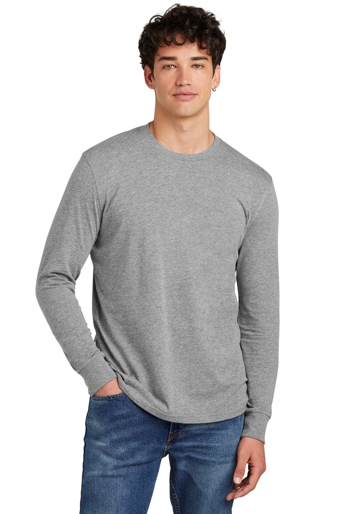 District DT109 Perfect Blend CVC Long Sleeve Tee in 