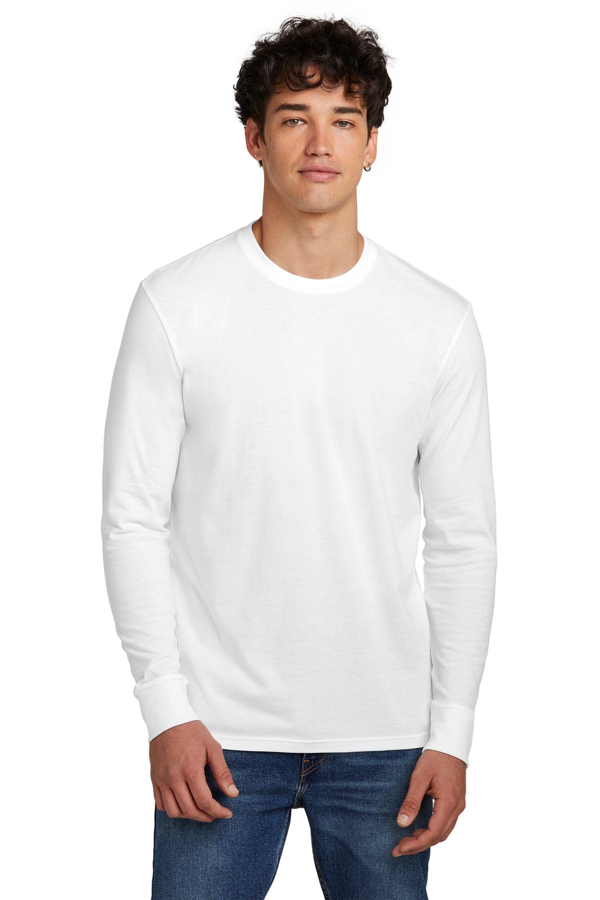 District DT109 Perfect Blend CVC Long Sleeve Tee in 
