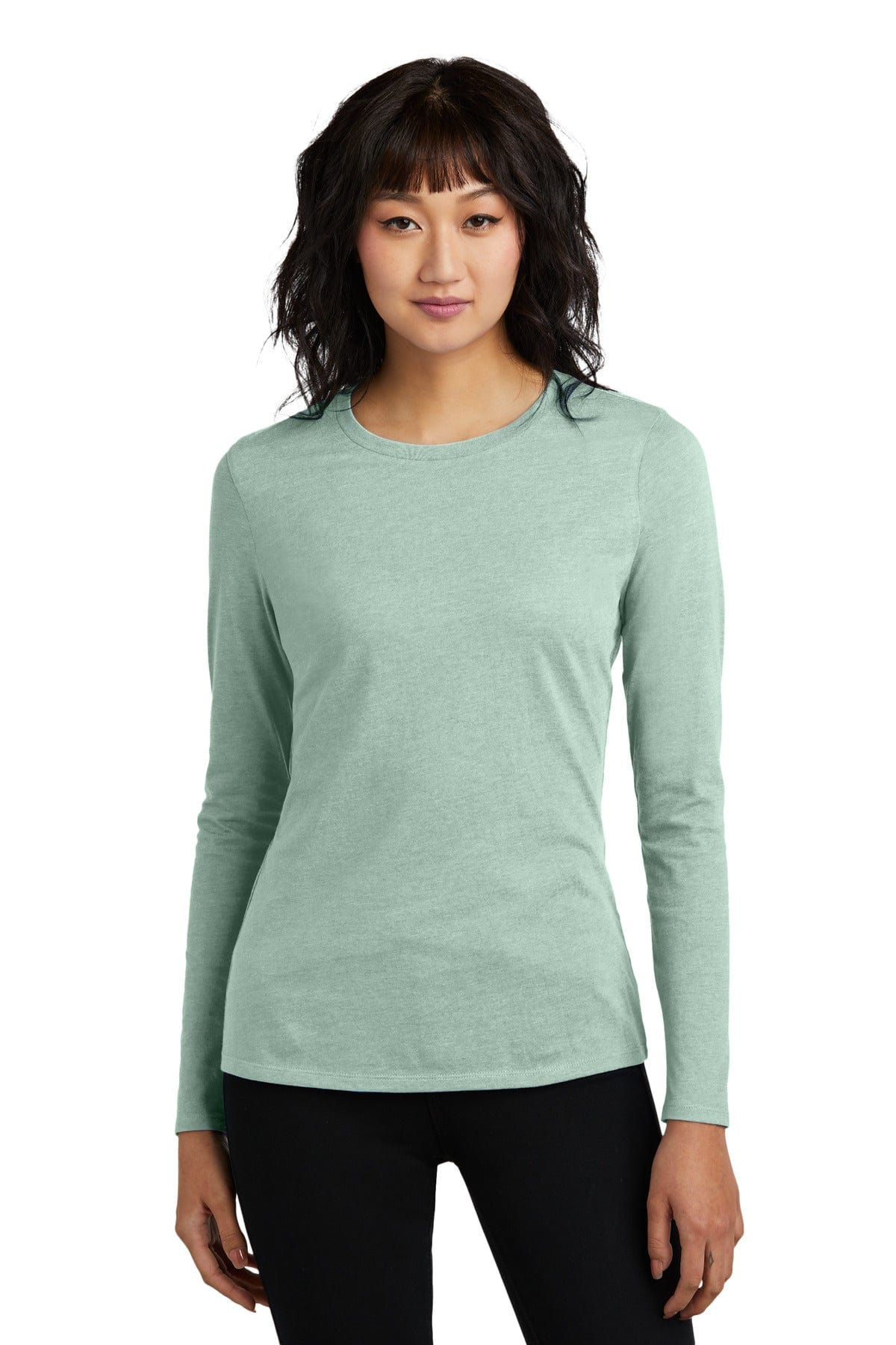District DT110 Women's Perfect Blend CVC Long Sleeve Tee in 