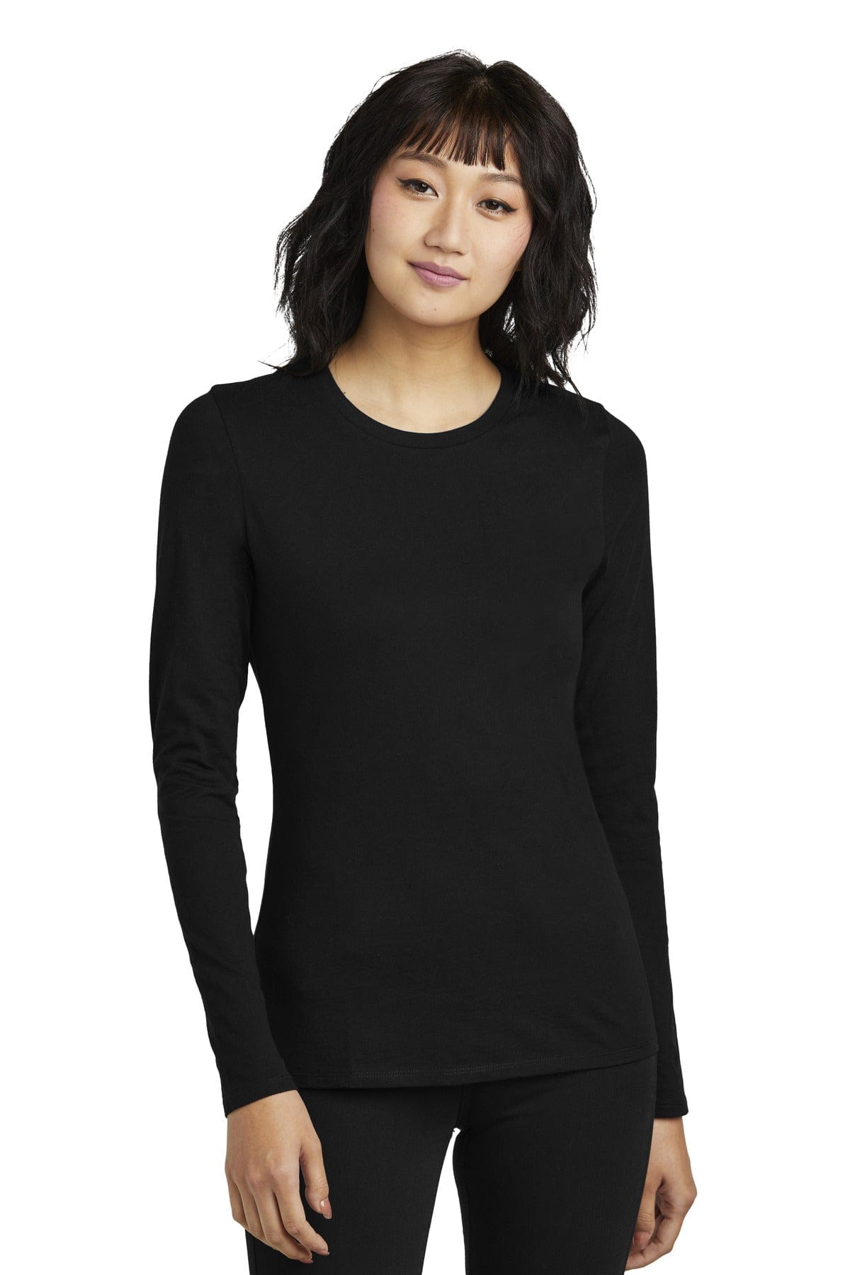 District DT110 Women's Perfect Blend CVC Long Sleeve Tee in 