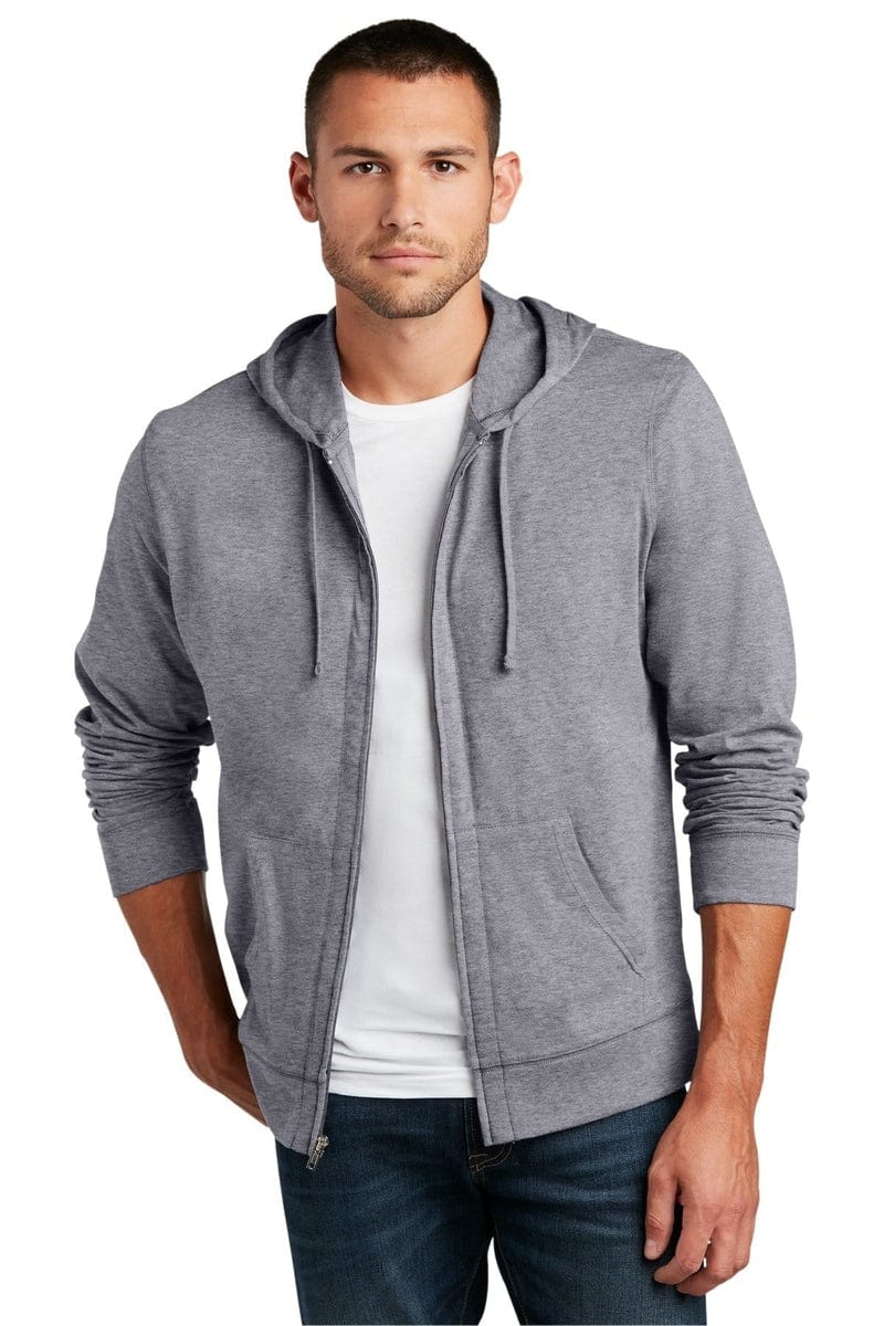 District DT1100 Jersey Full-Zip Hoodie in 